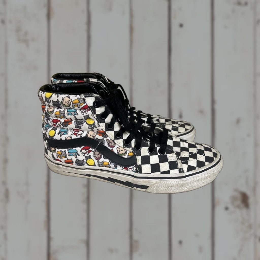 Vans Vans High Top Sneaker Cat Macaroon Checker Multicolor Skate Unisex Adults 7.5 9 USA M-7.5 W-9 Size US M / EU 48-50 / 2 - 1 Thumbnail