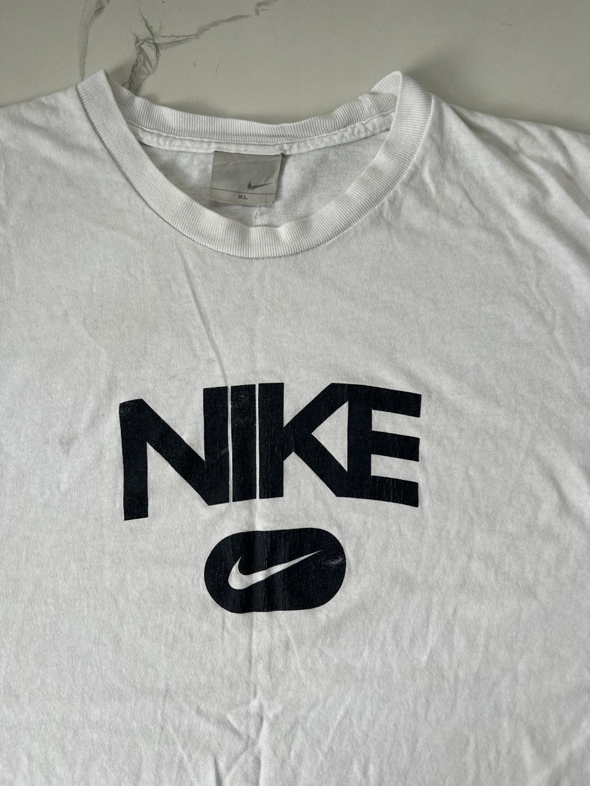 Nike × Vintage 90's NIKE SPELLOUT SWOOSH LOGO Y2K RARE TEE BIG LOGO Size US XL / EU 56 / 4 - 2 Thumbnail