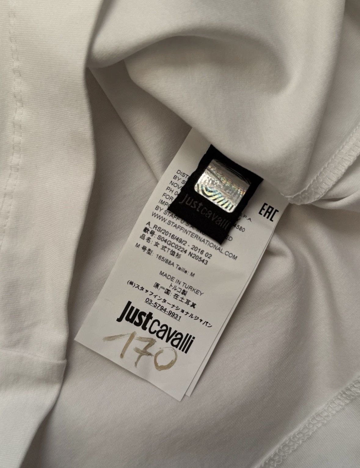 Just Cavalli Just Cavalli logo t-shirt white graphic M new with tags Size M / US 6-8 / IT 42-44 - 6 Thumbnail