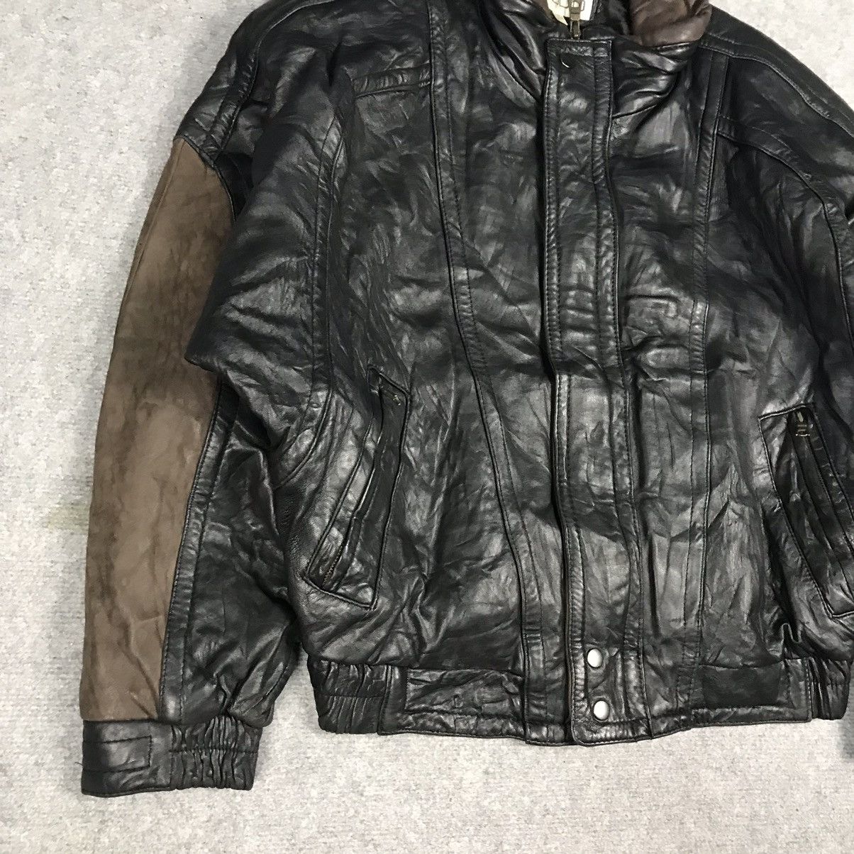 Japanese Brand PELLE STUDIO PUNK LEATHER BOMBER JACKET Size US L / EU 52-54 / 3 - 3 Thumbnail