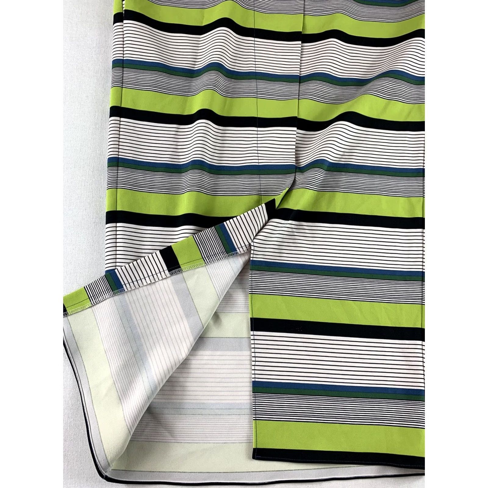 Vintage Rachel Roy Striped Sheath Dress - Medium LIME Green Size M / US 6-8 / IT 42-44 - 6 Thumbnail