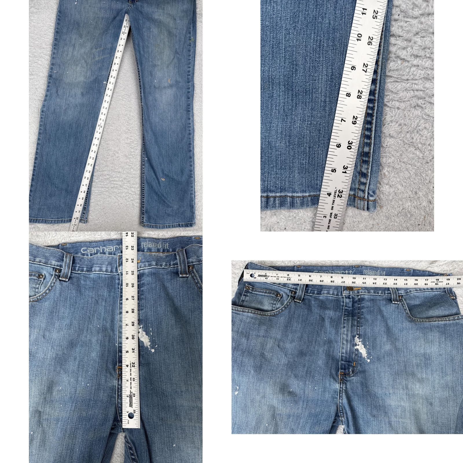Carhartt Carhartt Jeans 40x34 Blue Medium Wash Relaxed Straight Leg Workwear Denim Mens Size US 40 / EU 56 - 8 Thumbnail
