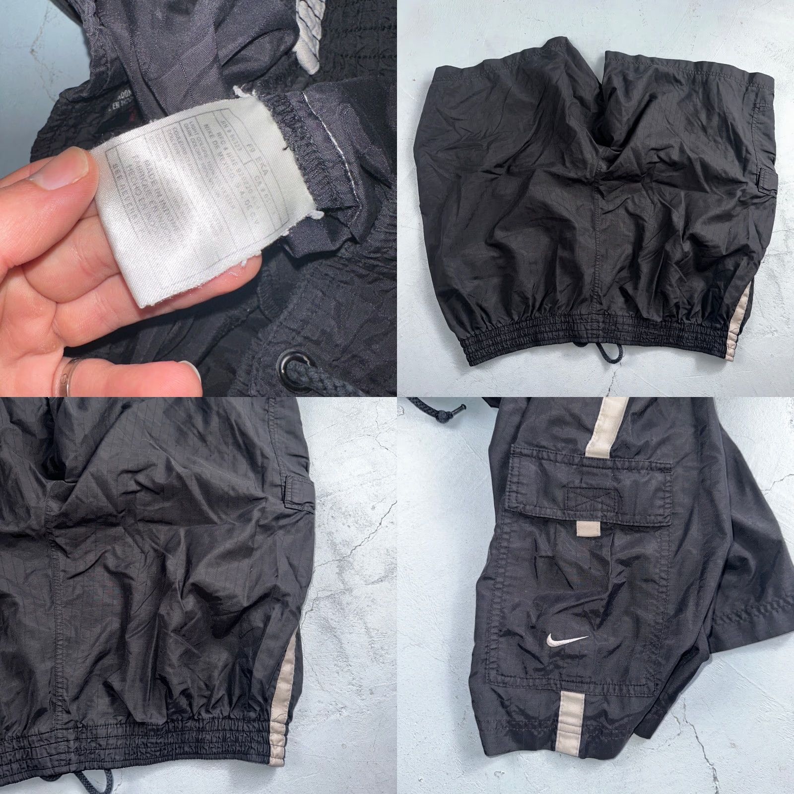 Nike VINTAGE Nike Black Nylon Shorts Sportswear 90s Swoosh XL Inseam 9” Track Running Men Size US 36 / EU 52 - 8 Thumbnail