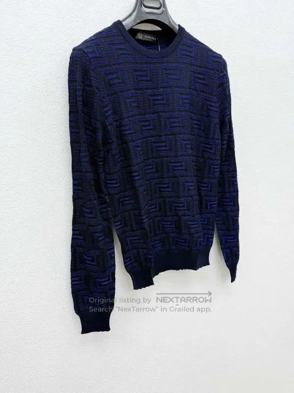 Versace Versace Dark Blue Wool Blend Long Sleeve Sweater . Size US S / EU 44-46 / 1 - 3 Thumbnail