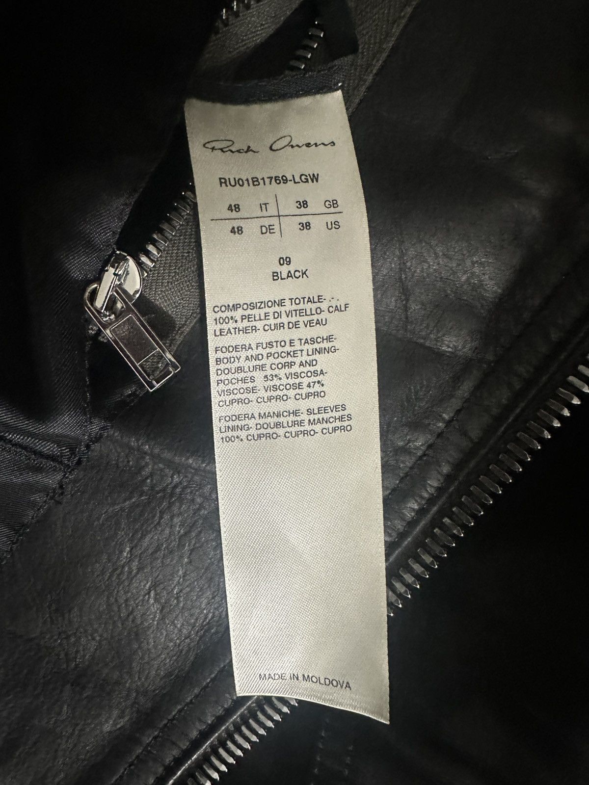Rick Owens Rick Owens Slim-Fit Leather Moto Jacket Size US M / EU 48-50 / 2 - 6 Thumbnail