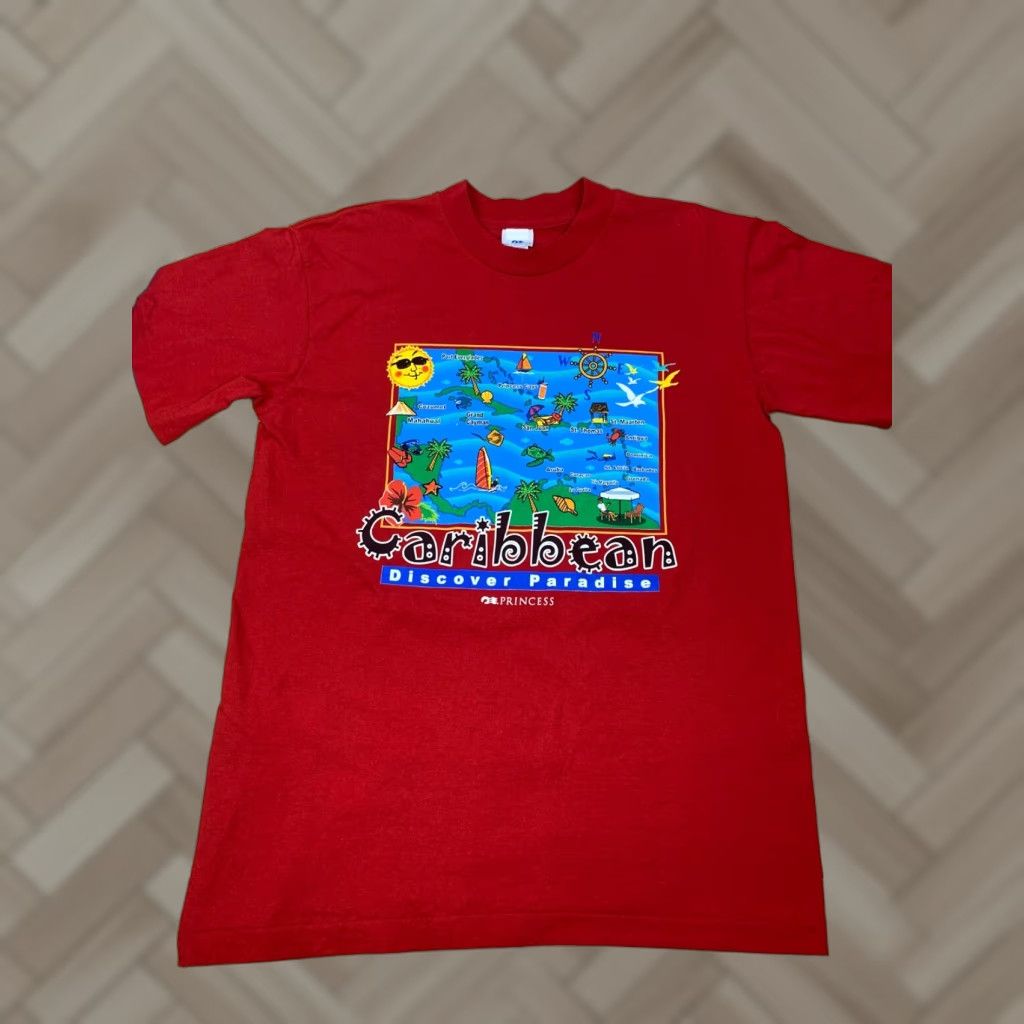 Vintage Princess Caribbean Graphic T Shirt Short Sleeve Red Size L Men Crew Neck Size US L / EU 52-54 / 3 - 1 Thumbnail