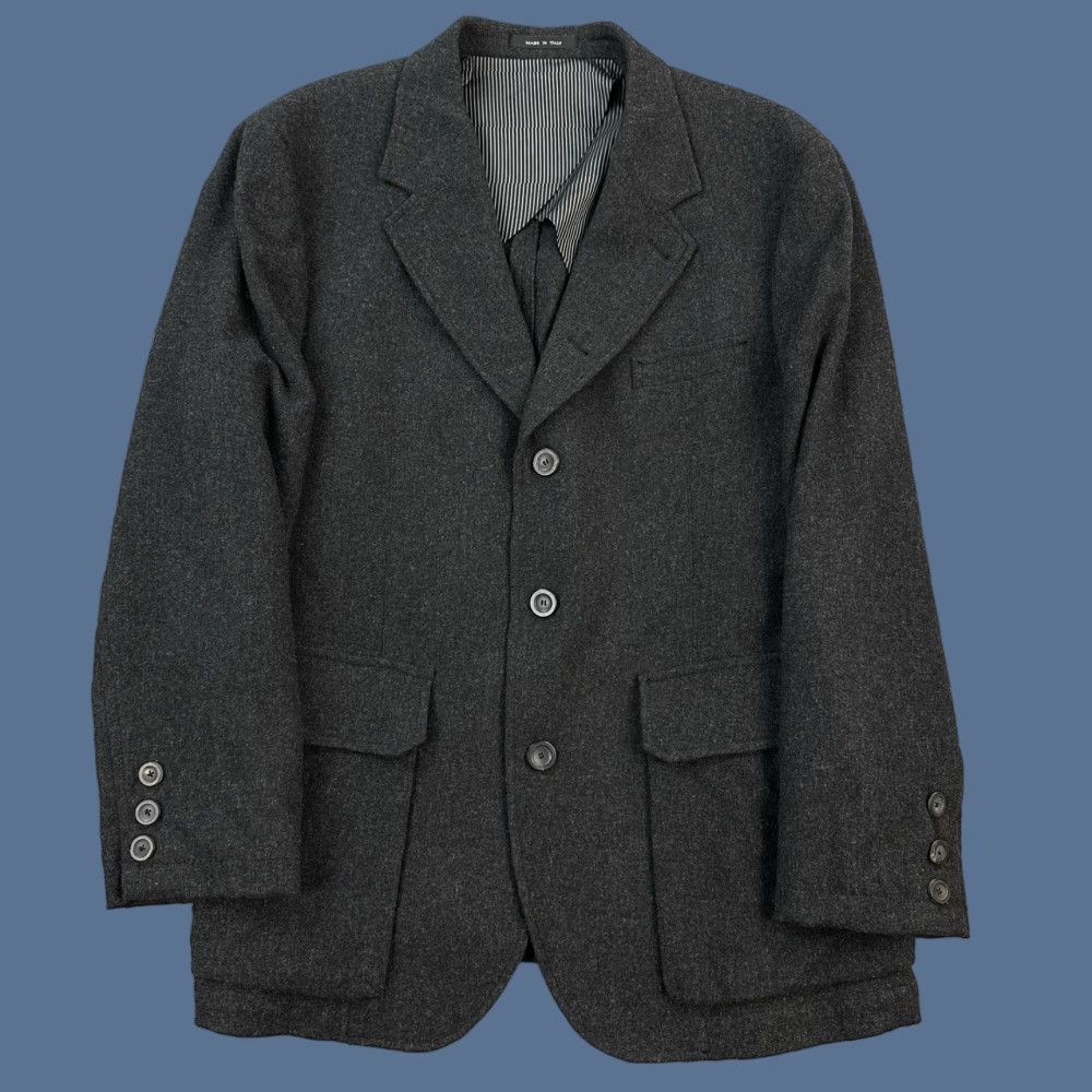 VINTAGE Emporio Armani Blazer Mens 46 Wool Charcoal Gray Made in Italy