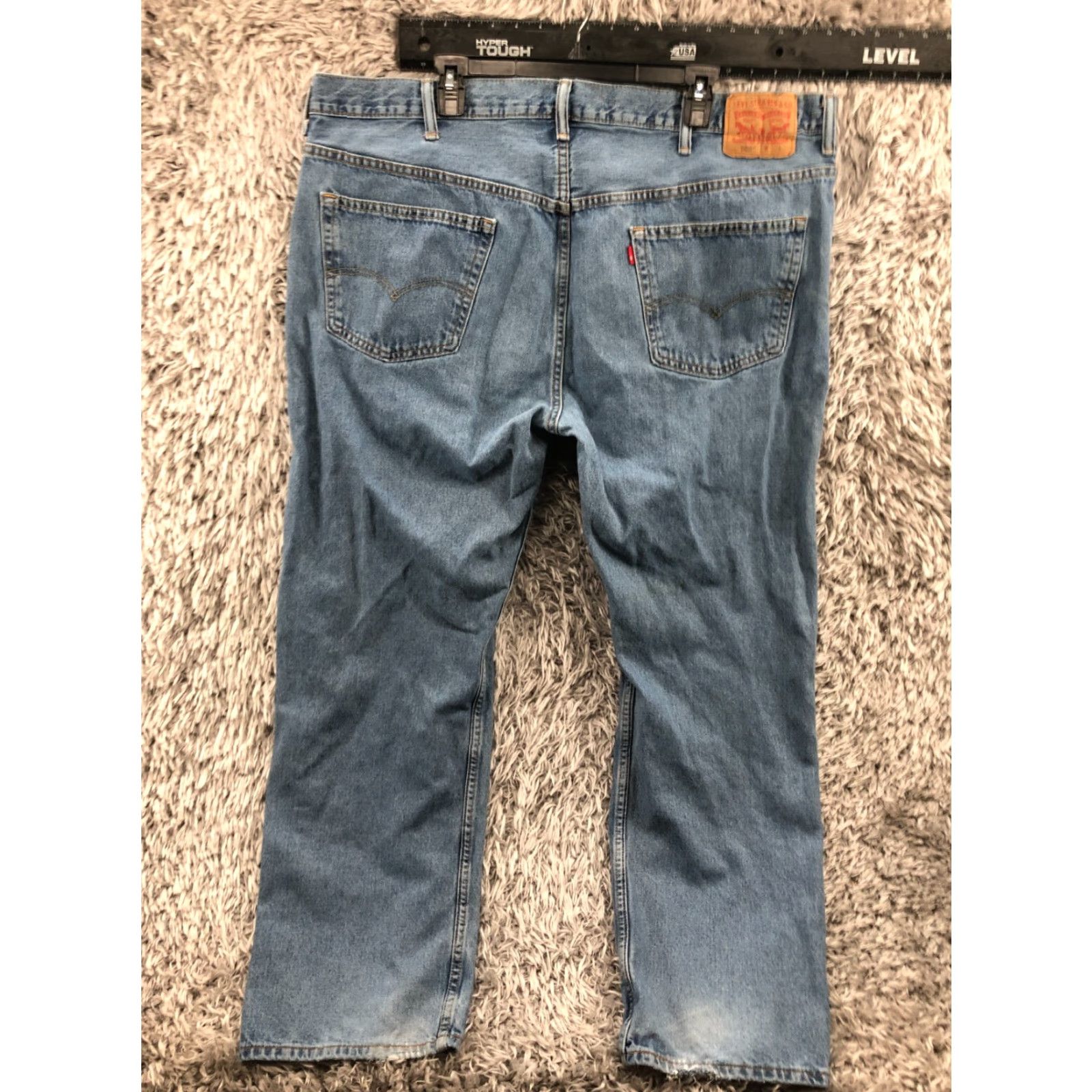 Levi's Levi's 505 Jeans Mens Regular Straight Denim Blue 46x32 Mid Rise 46 Waist 32 Inseam 5-Pocket Size US 30 / EU 46 - 5 Thumbnail