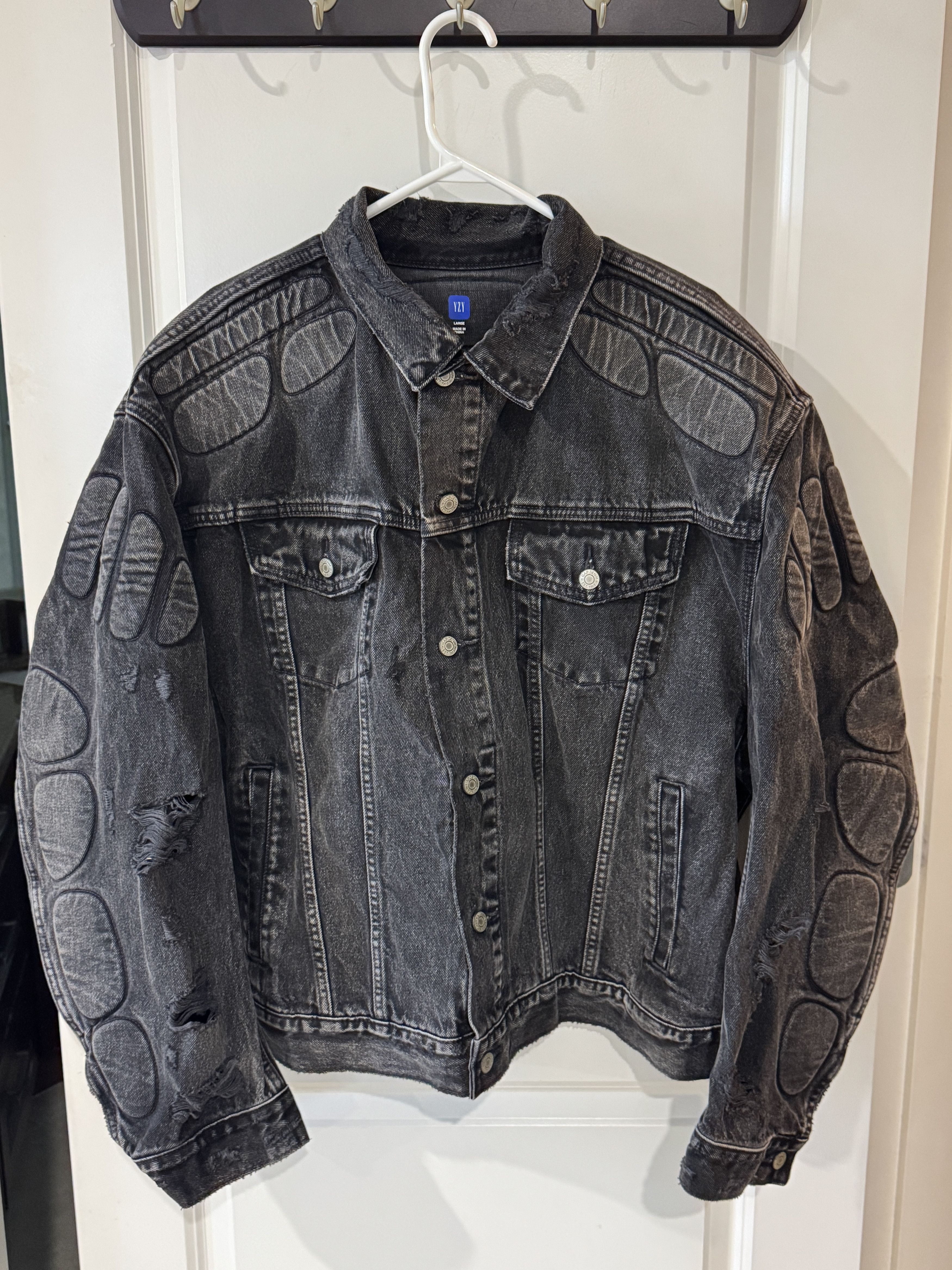 ジャケット・アウター Yeezy gap denim jacket yzy XS grey black Size XL - Padded Denim Jacket In Washed Grey Yeezy GAP