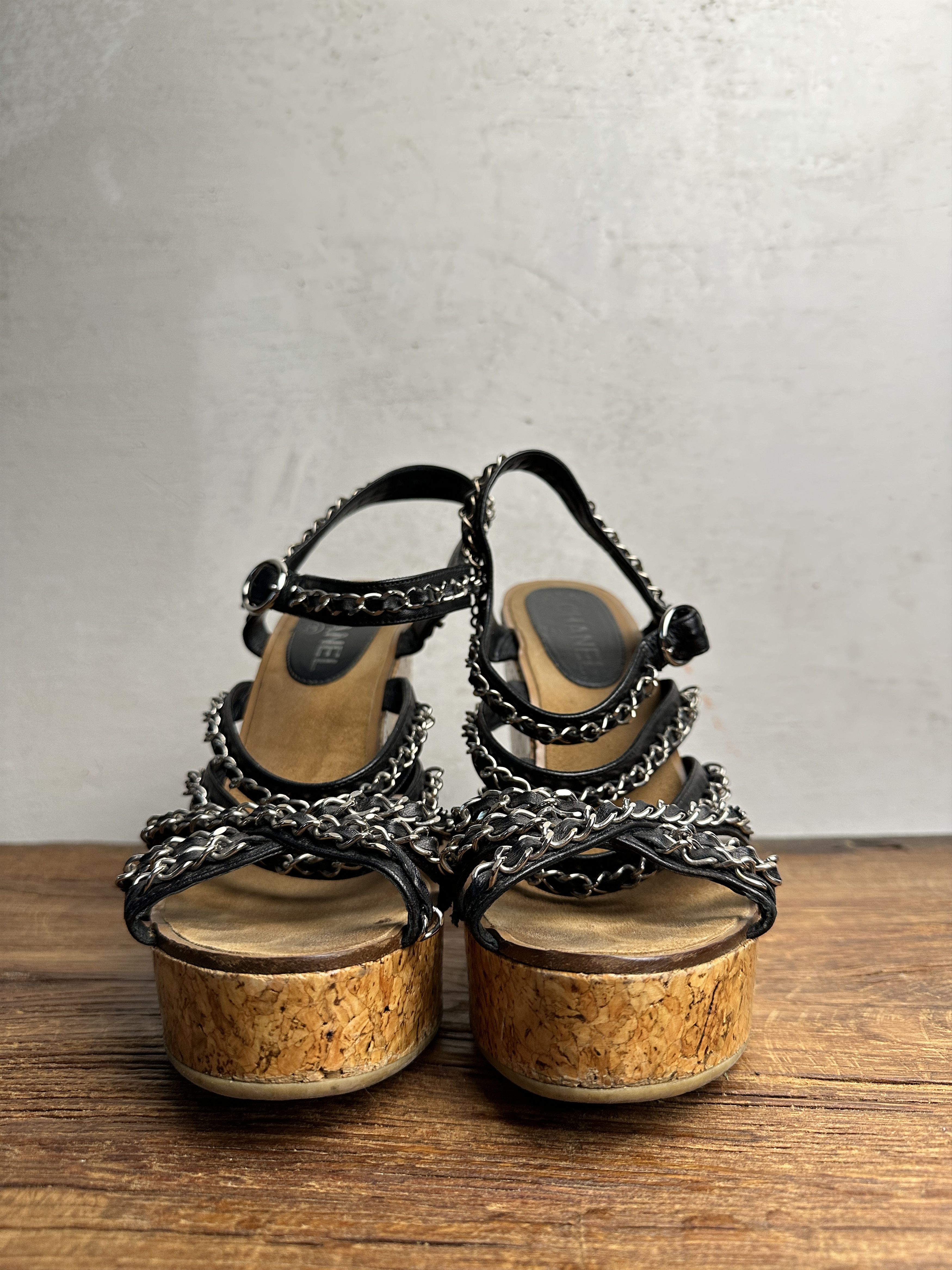 Chanel Chanel Chain Wedge sole Sandals Size US 9 / IT 39 - 2 Thumbnail