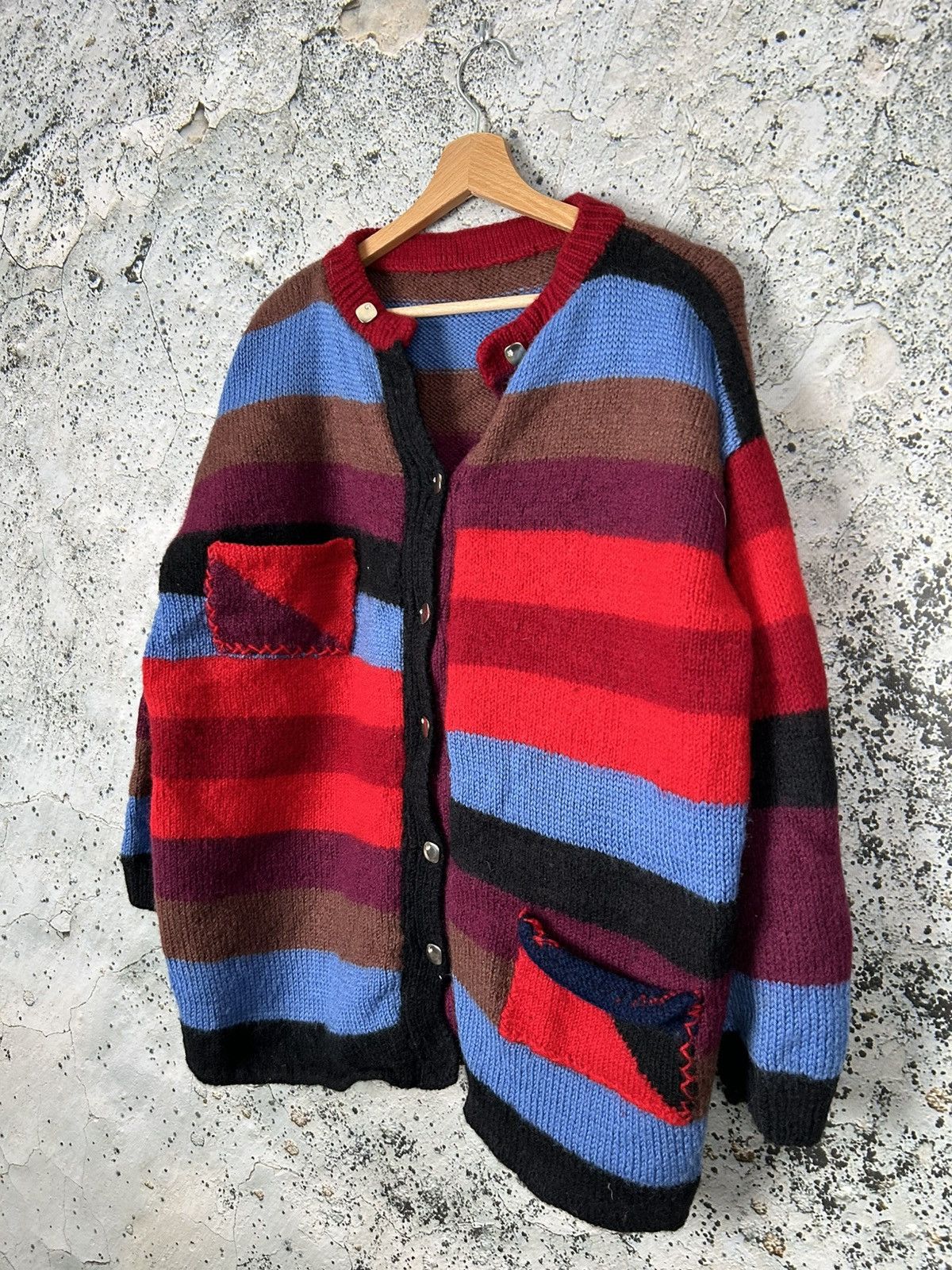 Vintage Vintage Wool Avantgarde Cardigan Handmade Japanese Grunge Size US M / EU 48-50 / 2 - 2 Thumbnail