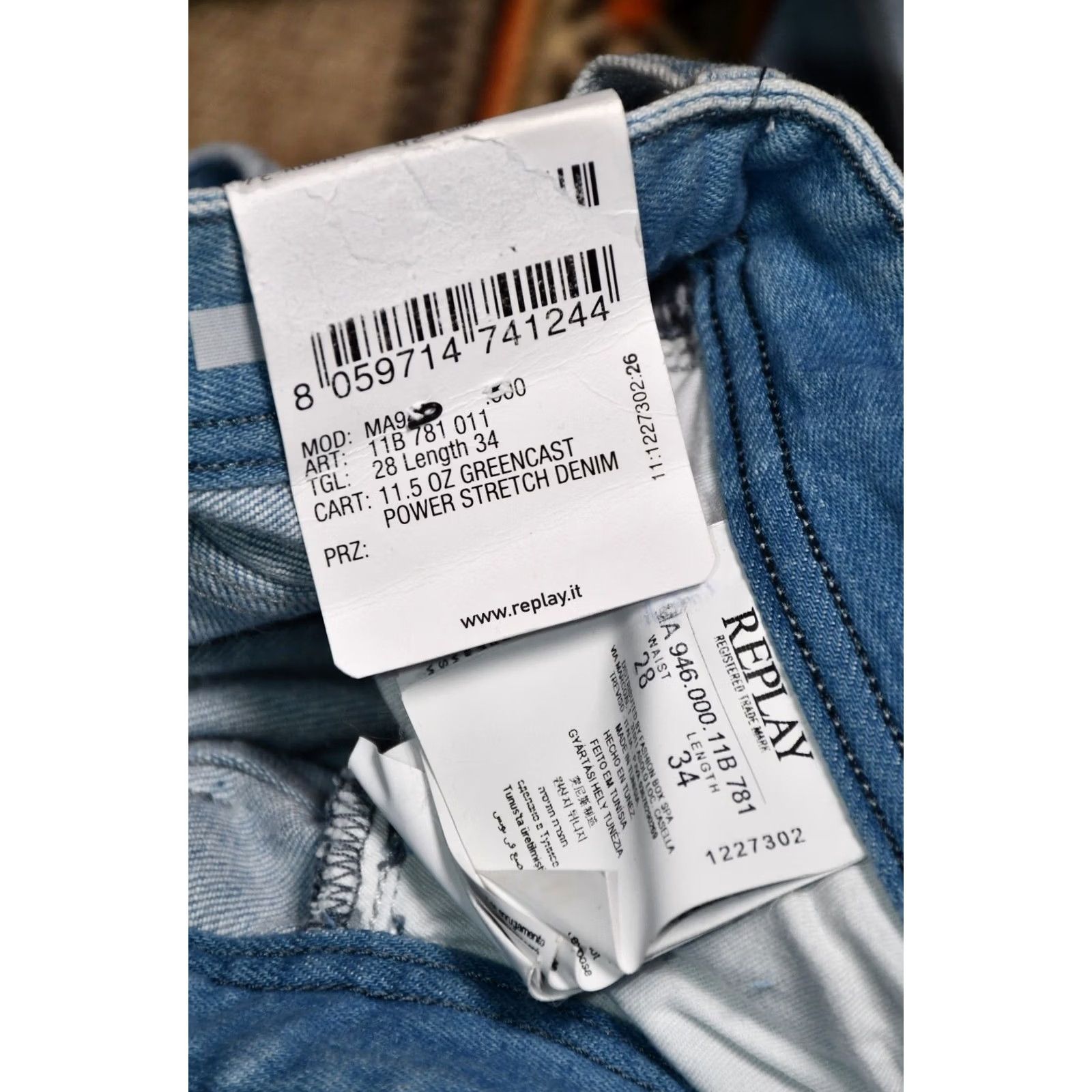 Replay Replay Ronas Greencast Power Stretch Denim Distressed Men's Jeans W28 L34 Slim Skinny Size US 28 / EU 44 - 7 Thumbnail