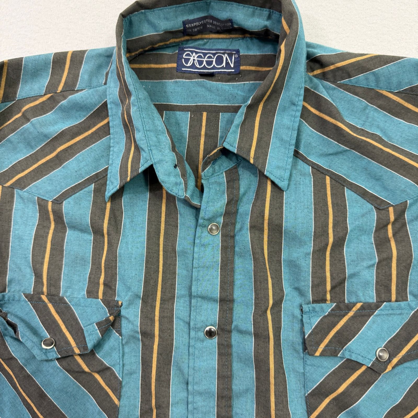 Vintage Vintage Sasson Pearl Snap Western Button Shirt Extra Large Size US XL / EU 56 / 4 - 3 Thumbnail