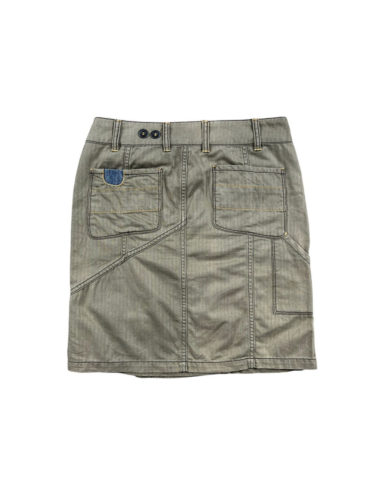 Diesel × Diesel Black Gold × Vintage Y2K Diesel Rebuilt Herringbone Twill Mini Skirt Size 30" / US 8 / IT 44 - 2 Thumbnail