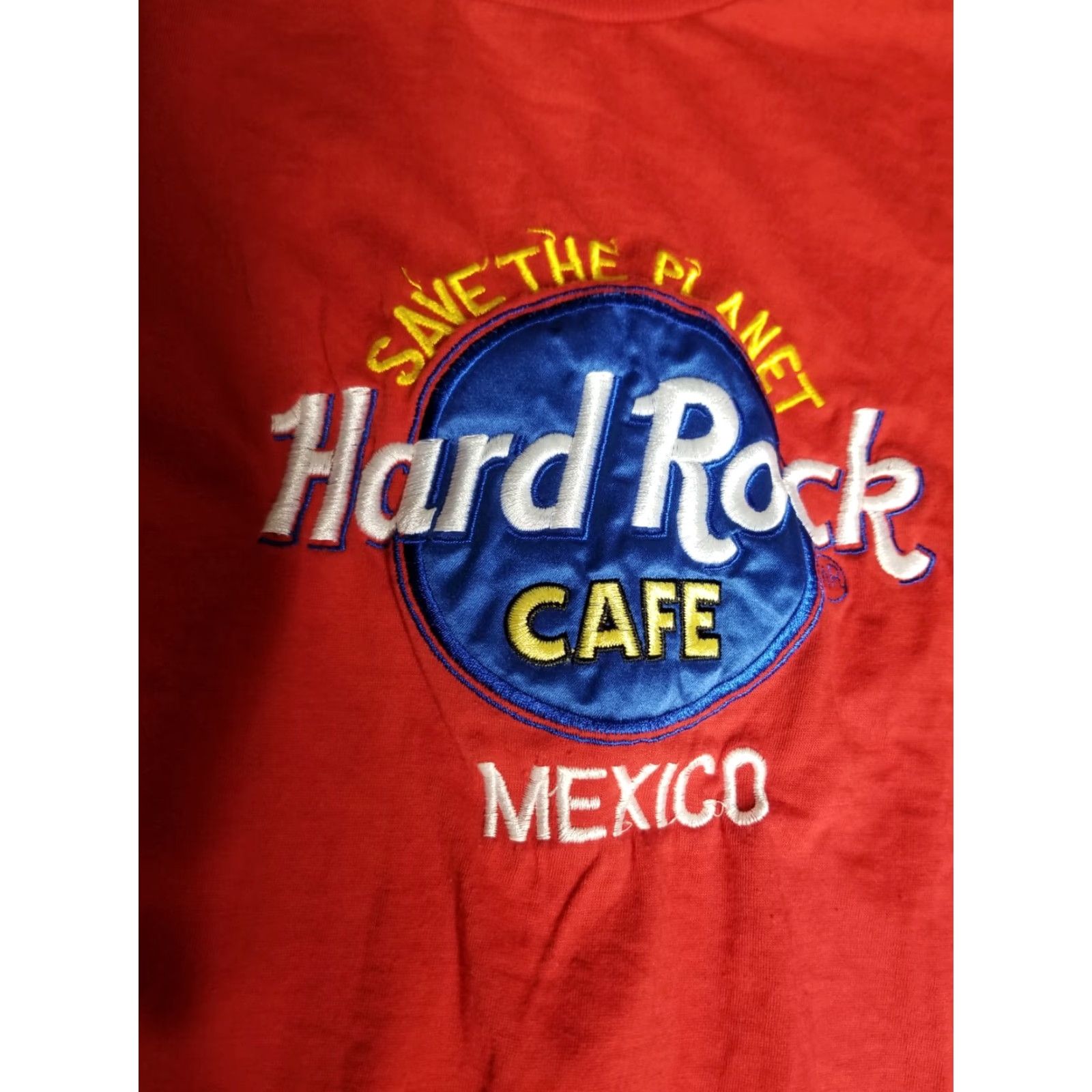 Hard Rock Cafe VTG Hard Rock Cafe Mexico Embroidered Save The Planet T Shirt Mens XL Red Graphic Tee Capstone: The Rock Size US XL / EU 56 / 4 - 3 Thumbnail