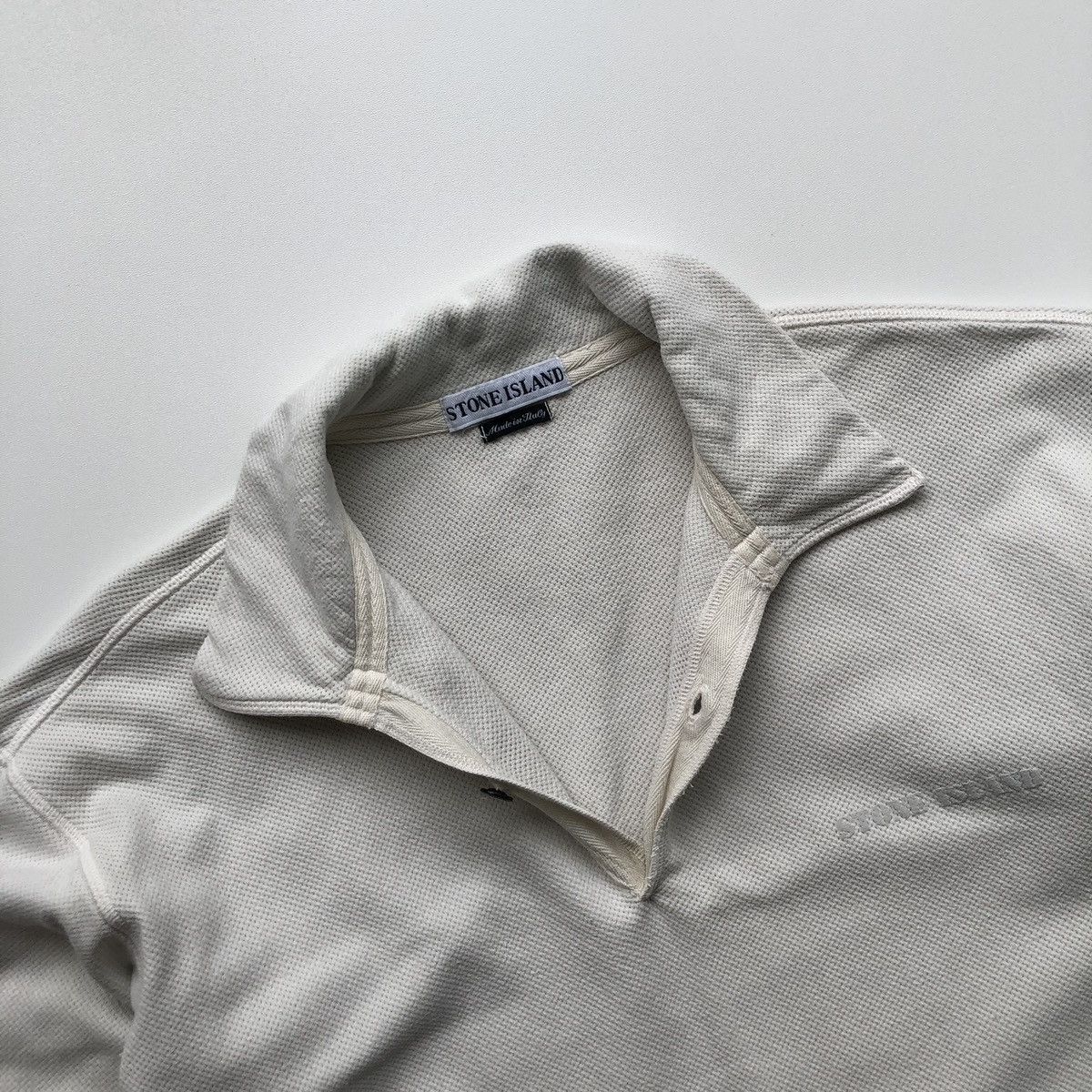 Stone Island Stone Island SS98 Vintage Logo Half Sweater White Archive Size US L / EU 52-54 / 3 - 9 Thumbnail