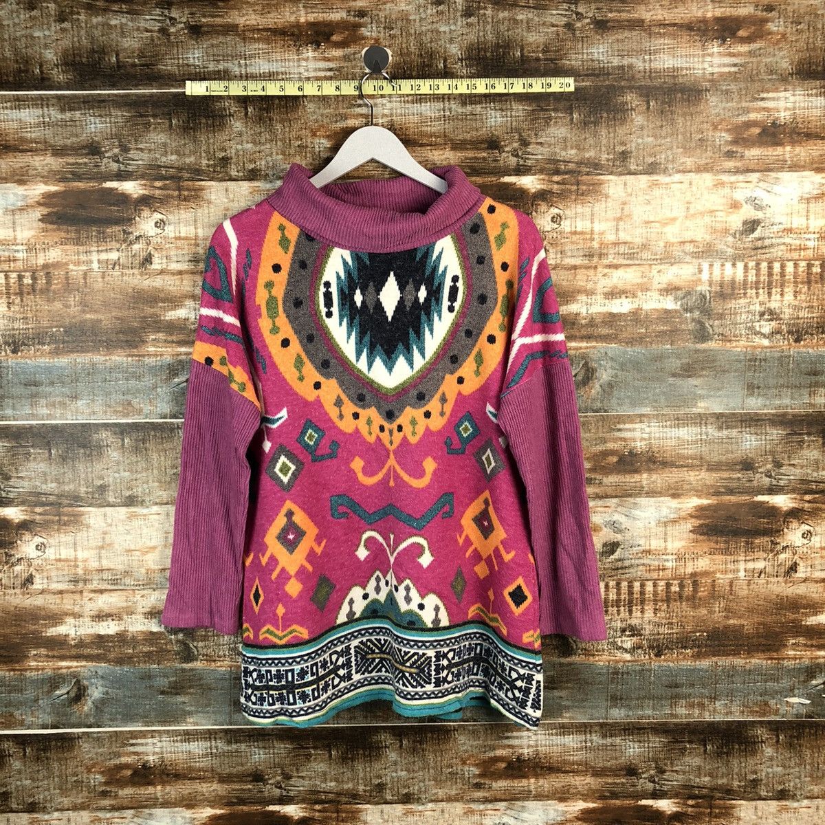 Homespun Knitwear × Japanese Brand Benevolent Pink art Knitwear #A2498 Size XL / US 12-14 / IT 48-50 - 1 Thumbnail