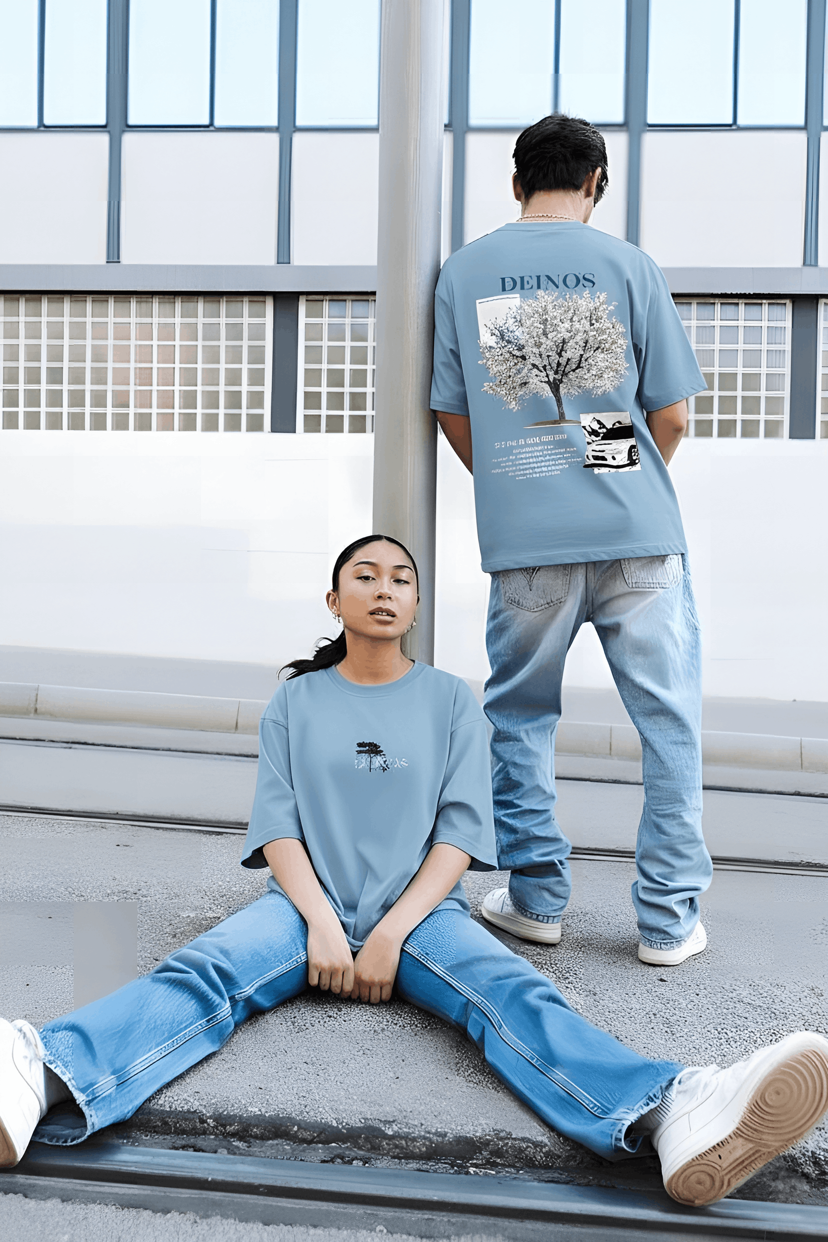Other DEINOS Oversized Tee – Sakura Drift Graphic, Streetwear Fit Size US M / EU 48-50 / 2 - 4 Thumbnail