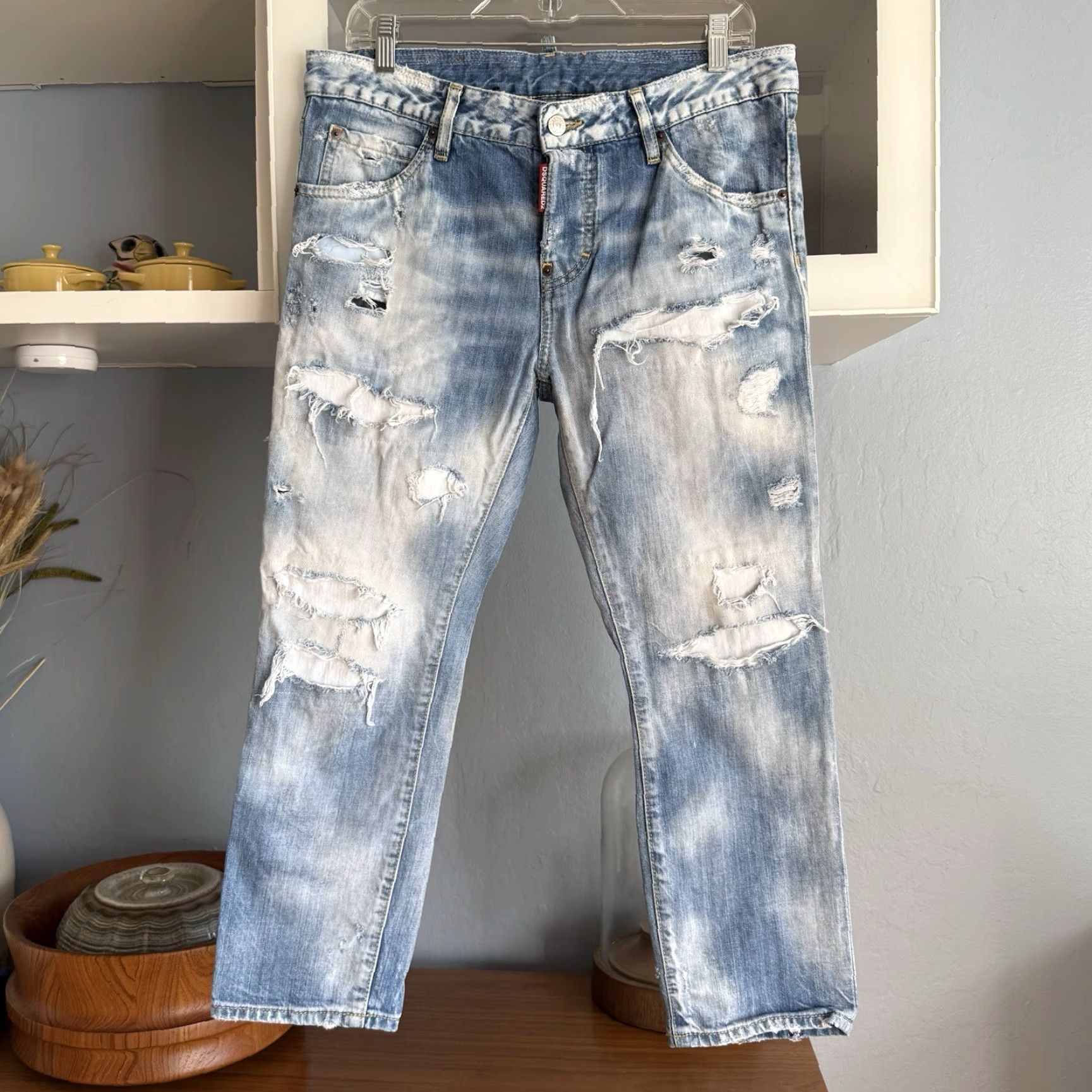 Dsquared2 VINTAGE Dsquared2 Cool Girl Cropped Jean Low Rise Distressed Rainbow Woman Jeans 42 Blue Rainbow Distressed 90s Womens Size 28" / US 6 / IT 42 - 3 Thumbnail