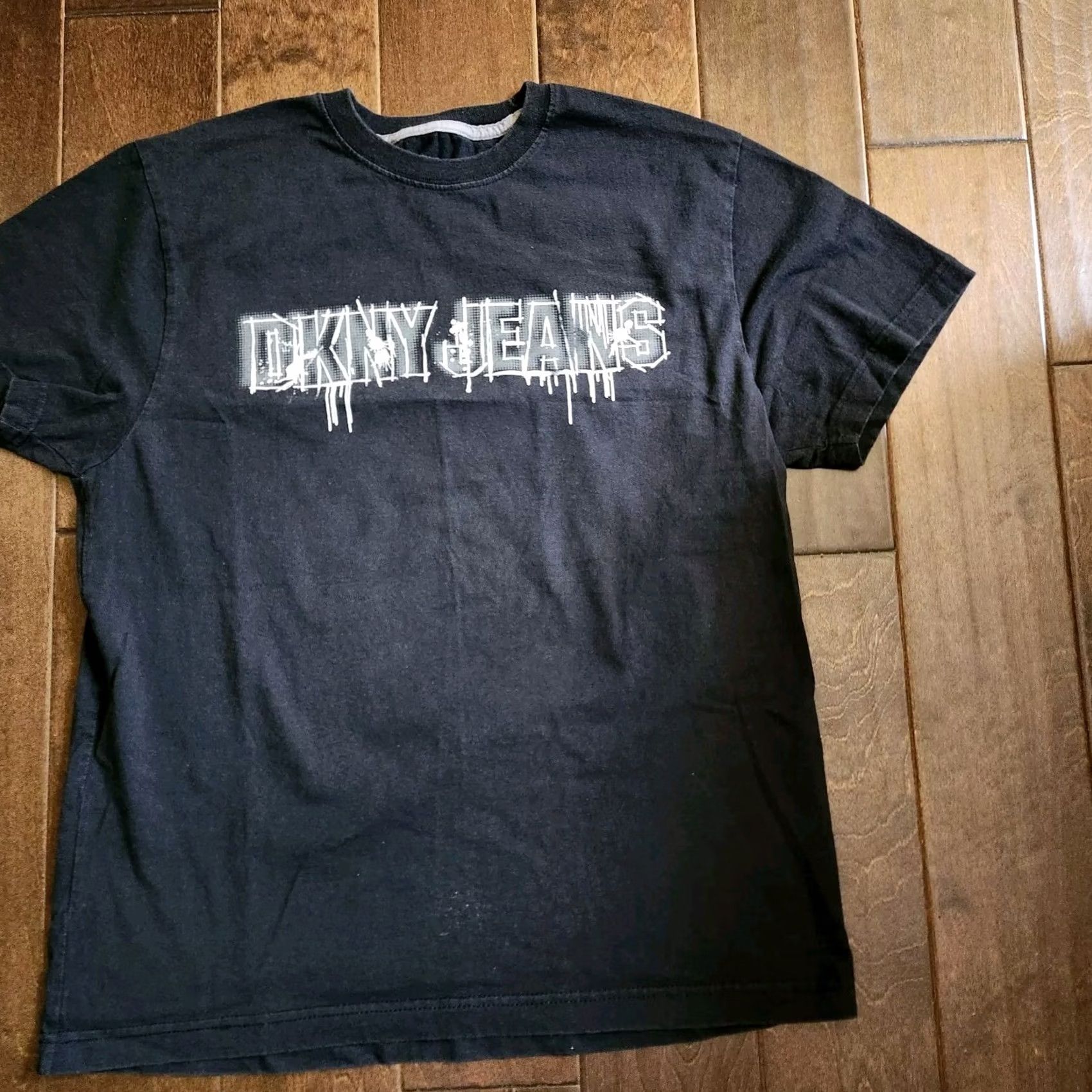 DKNY DKNY Men's Black Logo Shirt - Size L, Regular Fit, Crew Neck, Cotton, T-Shirt, Left Logo, Solid, Men, DKNY, Honduras, Fall, Summer, Spring Size US L / EU 52-54 / 3 - 3 Thumbnail
