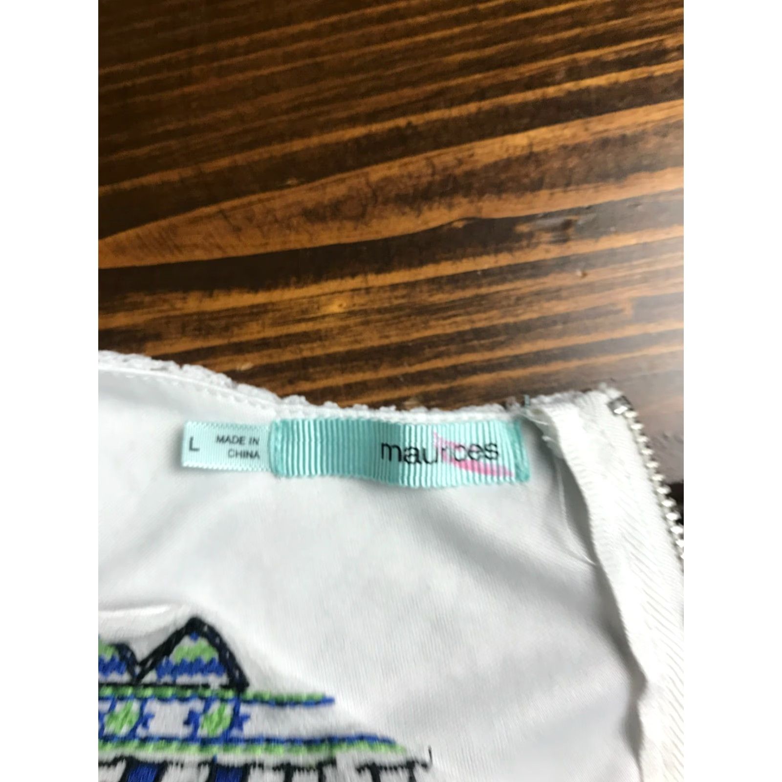 Vintage Maurices Dress Women's Large White Short Embroidered Lace Aztec A-Line Sleeveless Casual Womens Size 36" / US 14 / IT 50 - 6 Thumbnail