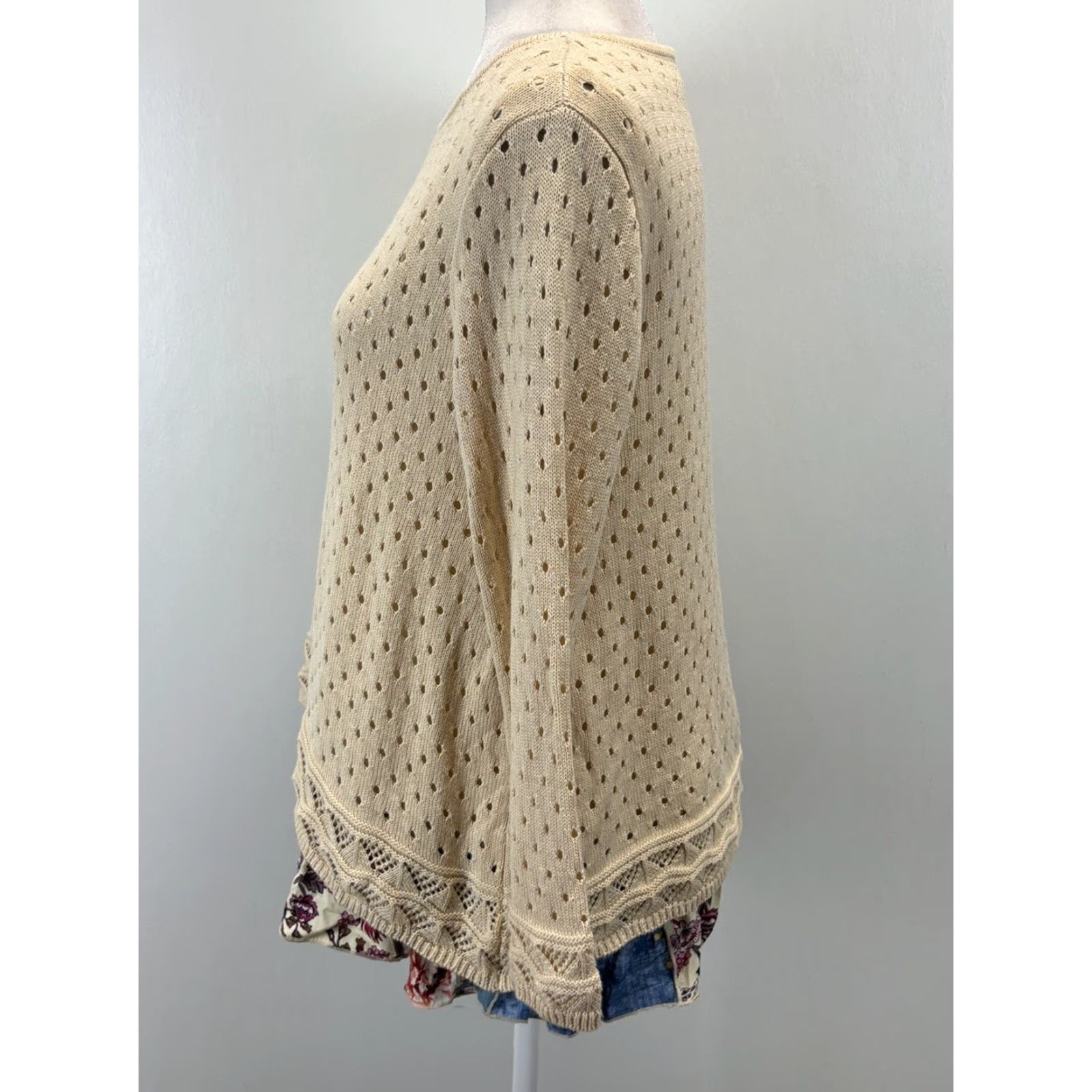 Vintage John Mark Women's Sweater Small Ivory Knit Crew Neck Pullover Cotton Blend Size S / US 4 / IT 40 - 2 Thumbnail