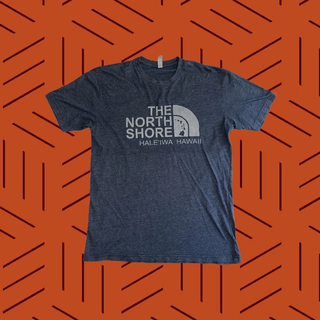 Next Level Next Level Shirt T-Shirt Men Gray Short Sleeve Crew Neck Surfer Graphic Print Parody The North Face Logo Haleʻiwa Hawaii Vintage No Size US M / EU 48-50 / 2 - 1 Thumbnail