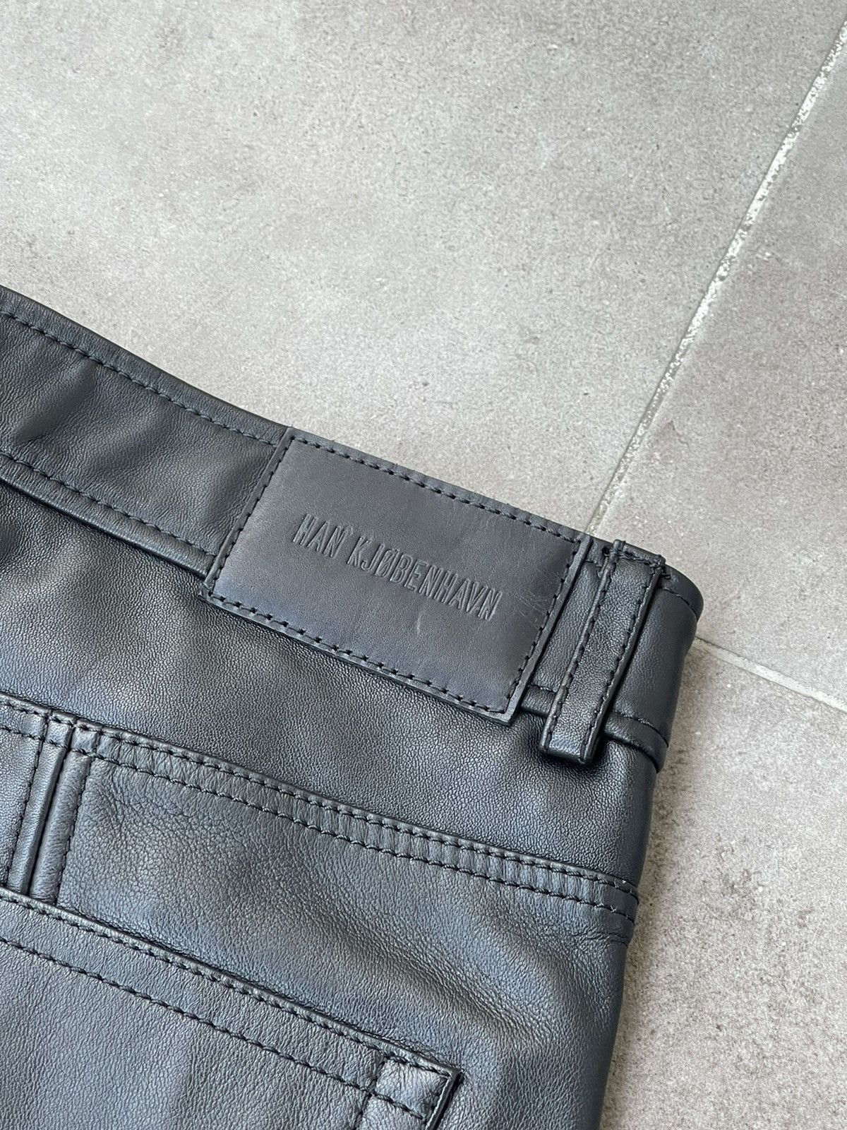 Han Kjobenhavn SS23 !DSWT! Han Kjobenhavn "HK" Knee Logo Leather Pants Size US 32 / EU 48 - 19 Thumbnail
