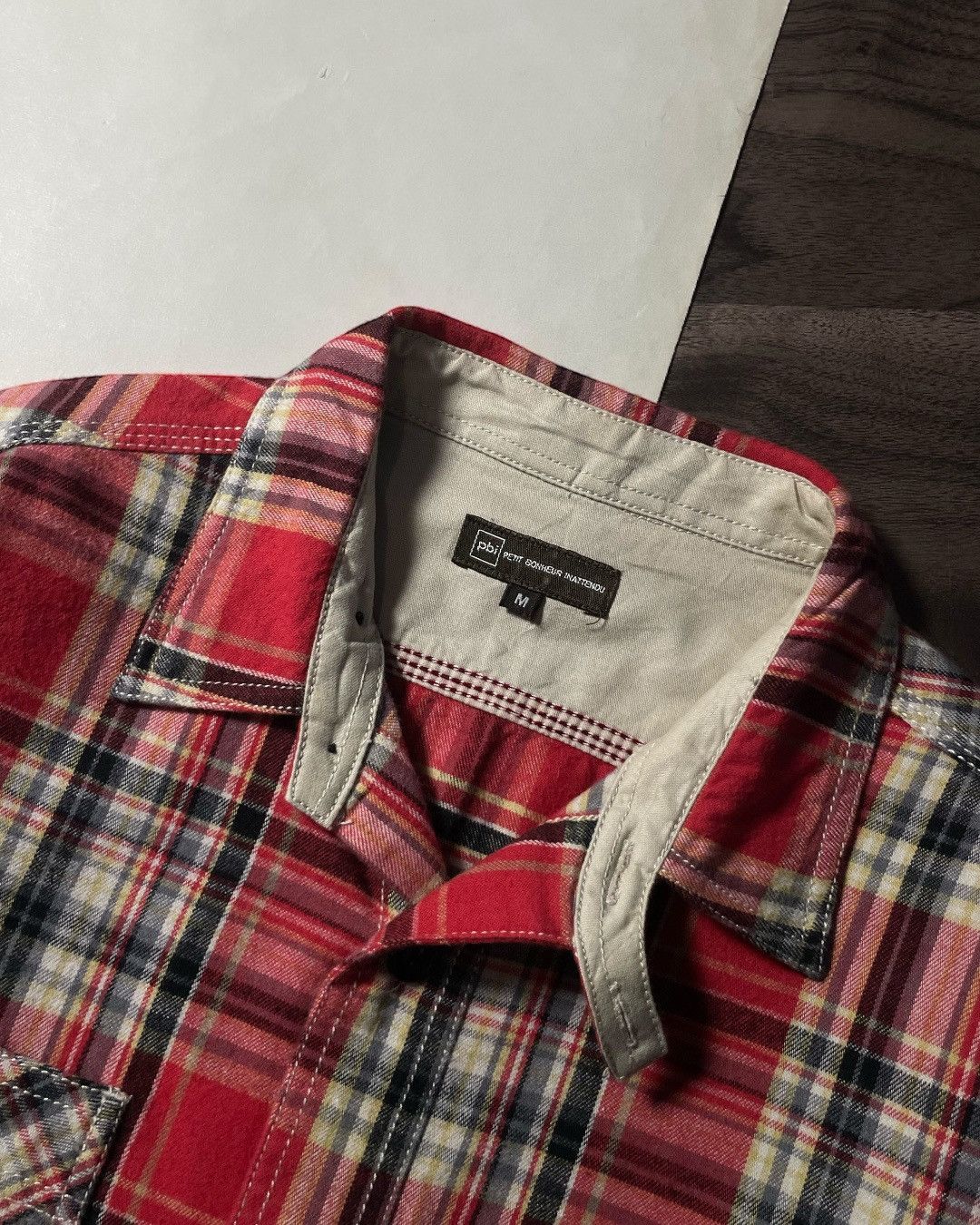 Japanese Brand Flannel Workshirt PETIT BONHEUR INATTENDU Size M Size US M / EU 48-50 / 2 - 5 Thumbnail