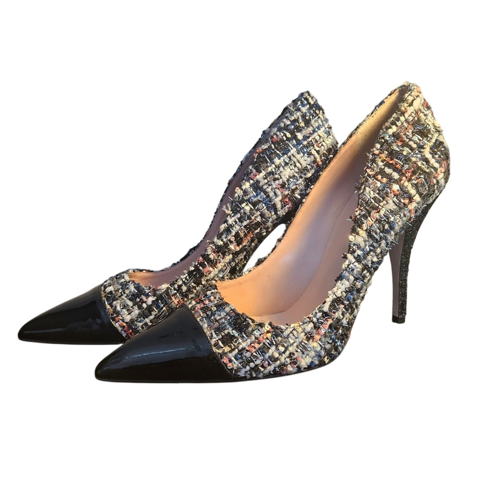 Kate Spade Kate Spade Lacy Black/MultiStar Heels Size US 8 / IT 38 - 5 Thumbnail
