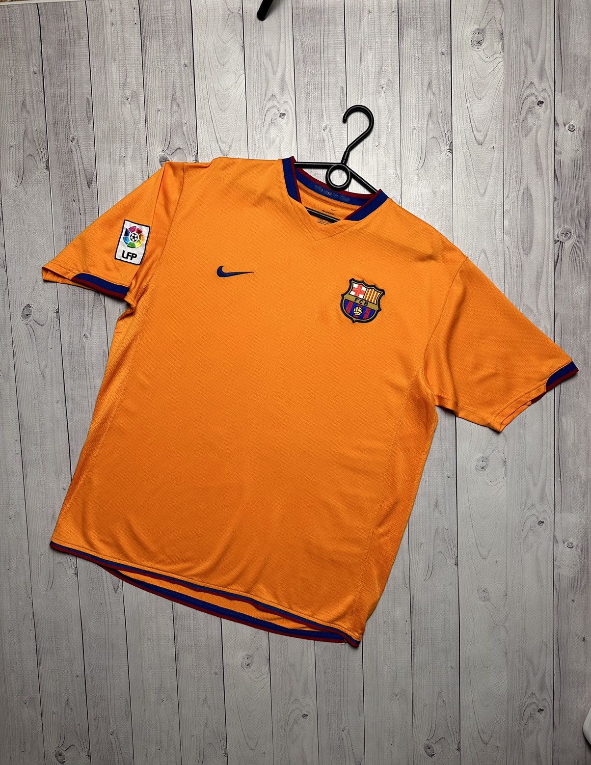 image of F C Barcelona x Nike Vintage Nike Barcelona Soccer Jersey Size XL Orange, Men's