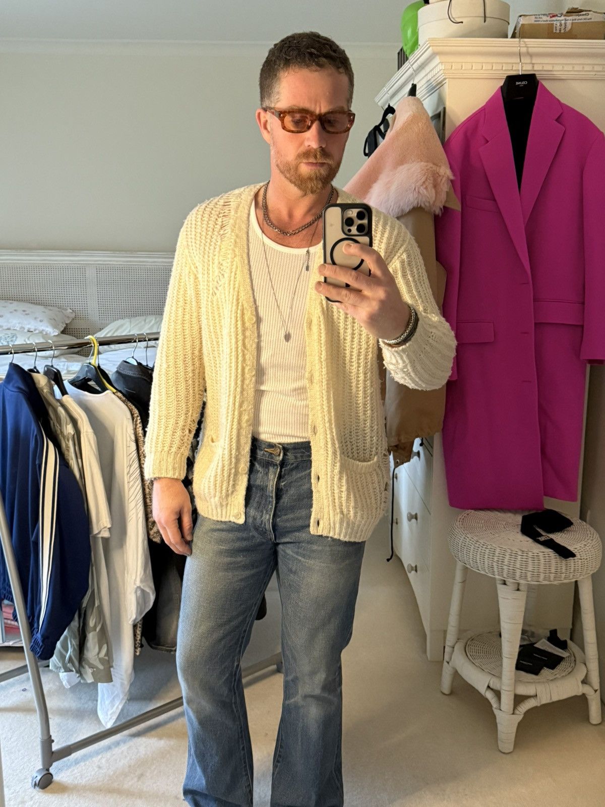 Saint Laurent Paris SS16 Saint Laurent surf sound Hedi destroyed cardigan XL Size US XL / EU 56 / 4 - 1 Thumbnail