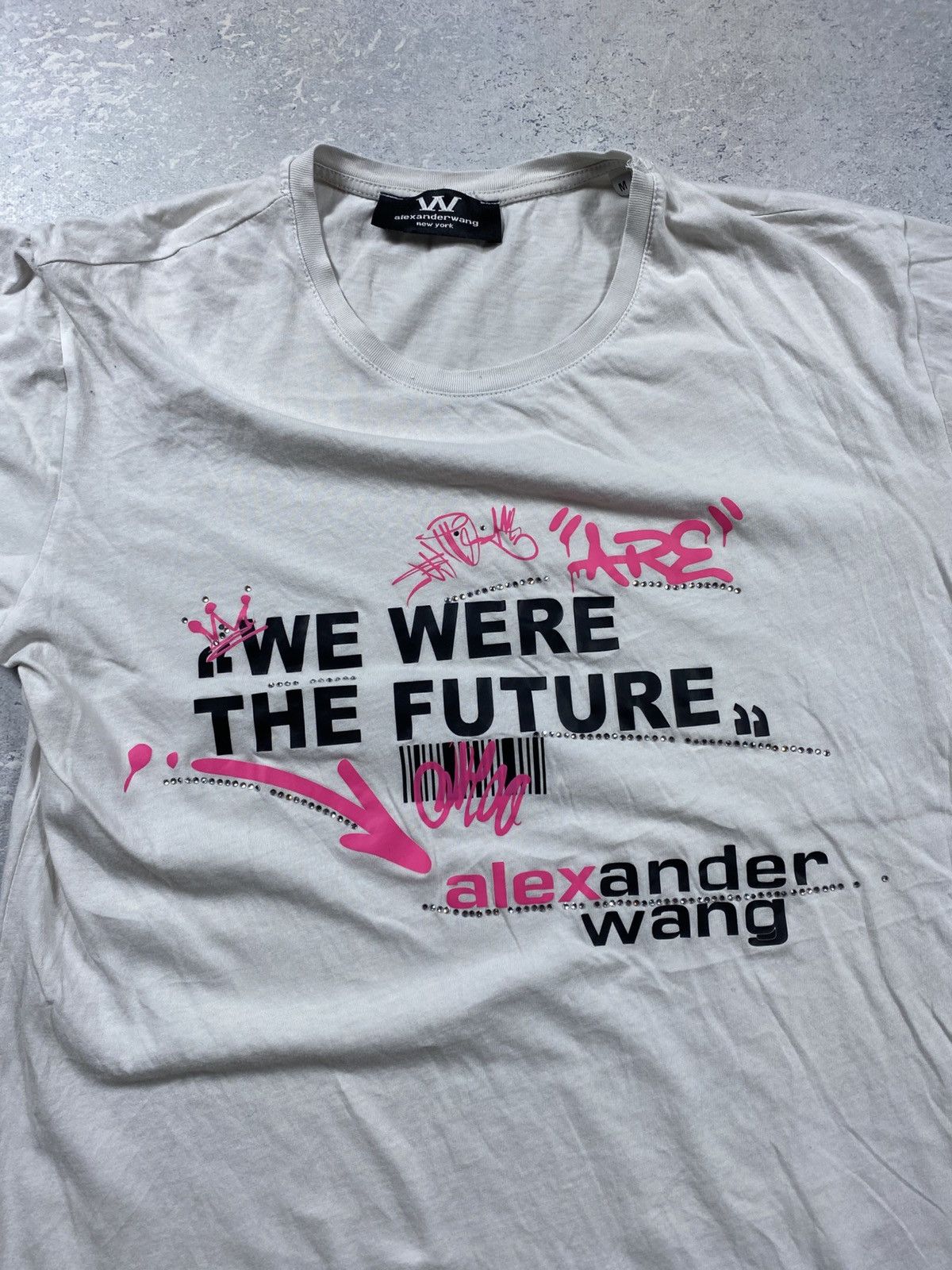 Alexander Wang Alexander Wang White T-Shirt With Big Logo Size Medium Size US M / EU 48-50 / 2 - 3 Thumbnail