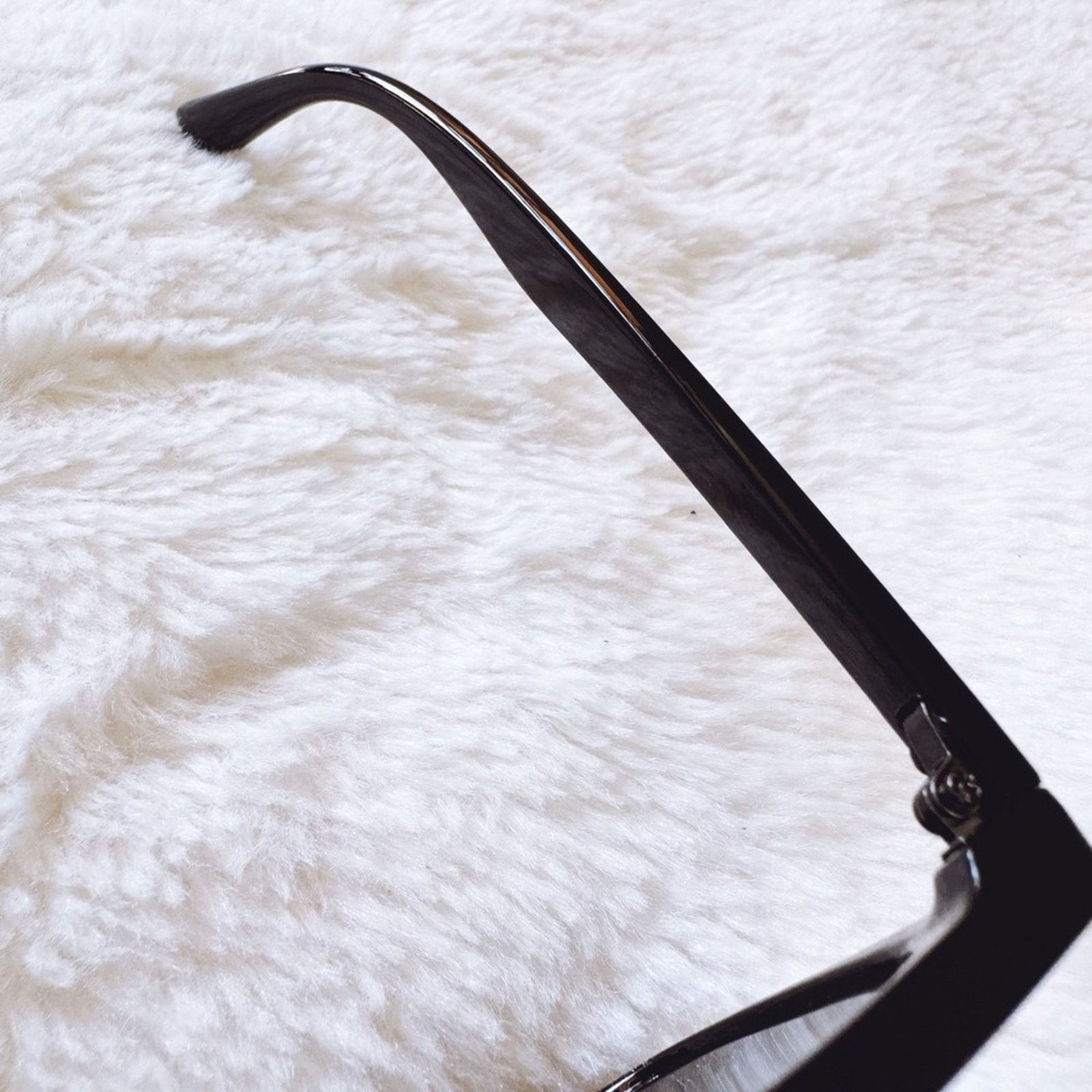 Other Milo Black W/Blue Lenses Oversized Oval Horn Rims Sunglasses Size ONE SIZE - 6 Thumbnail