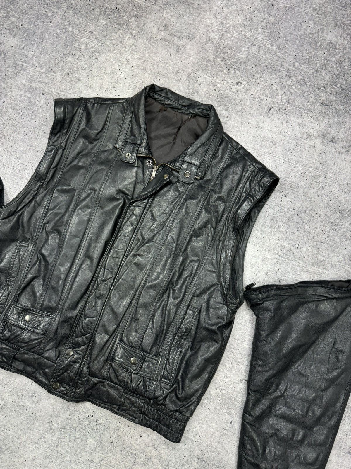 Genuine Leather Vintage Aviator Top Gun Genuine Leather Bomber Jacket - Vest Size US M / EU 48-50 / 2 - 23 Thumbnail