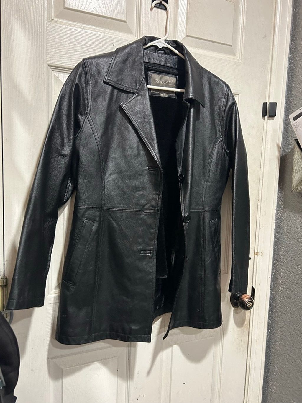 Oscar Piel Women's OSCAR PIEL Black Leather Jacket M Size M / US 6-8 / IT 42-44 - 2 Thumbnail