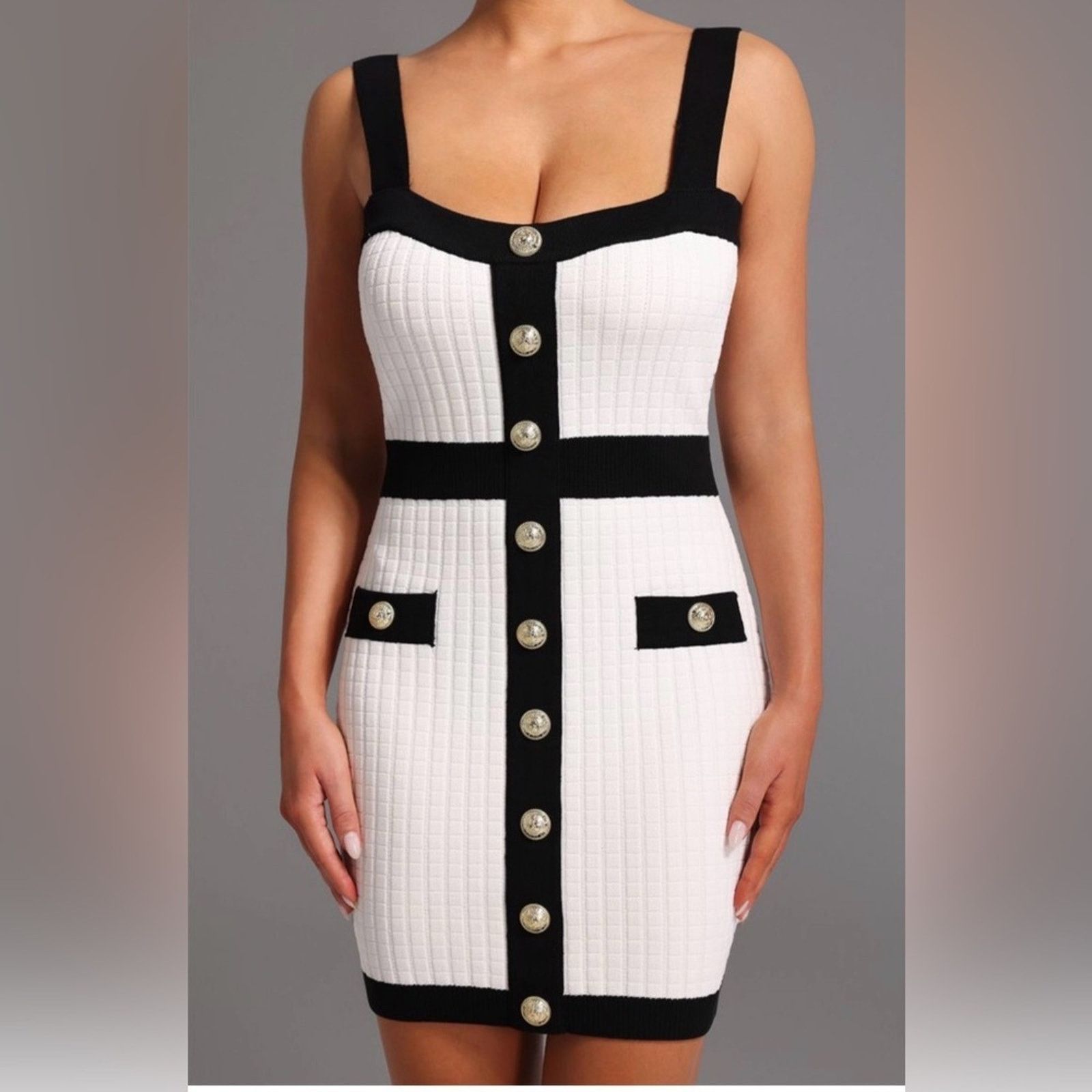 Other Classy Black and White Bodycon Dress size M Size M / US 6-8 / IT 42-44 - 2 Thumbnail