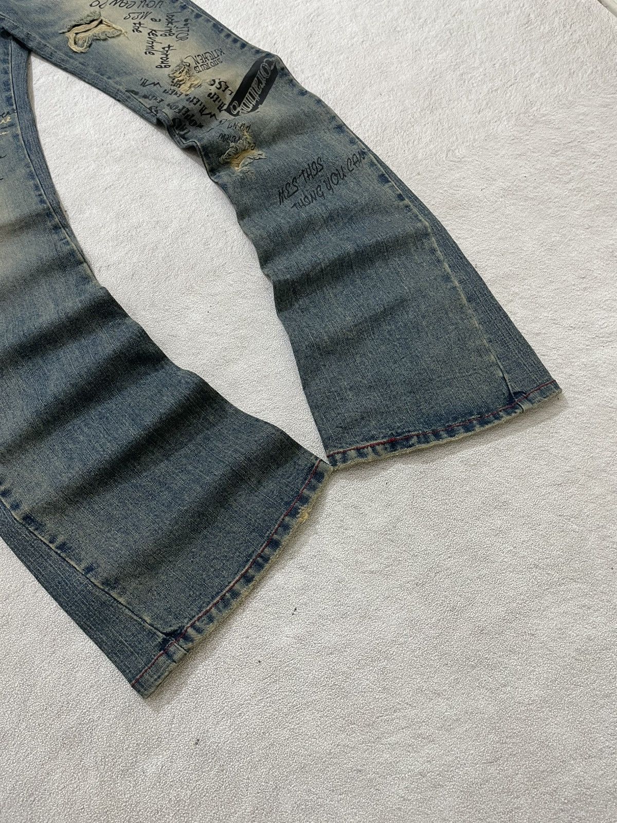 Hysteric Glamour 2000s Archival Hysteric Poem Flare Denim Mudwash Y2K Ifsix Size 25" / US 0 / IT 36 - 7 Thumbnail