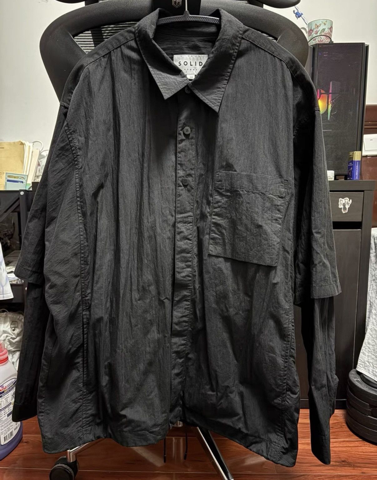 Solid Homme SOLID HOMME Faux Layering Loose Fit Shirt Size US M / EU 48-50 / 2 - 1 Thumbnail