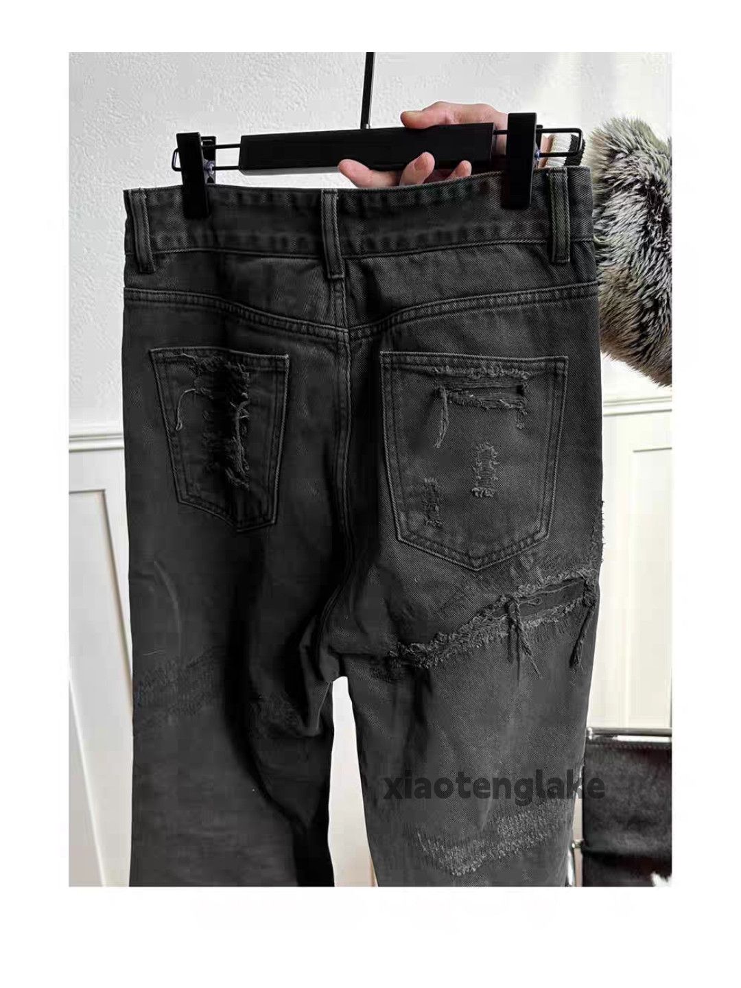 Jean xz waahed faded punk grunge distressed ripped damaged jeans Size US 32 / EU 48 - 7 Thumbnail