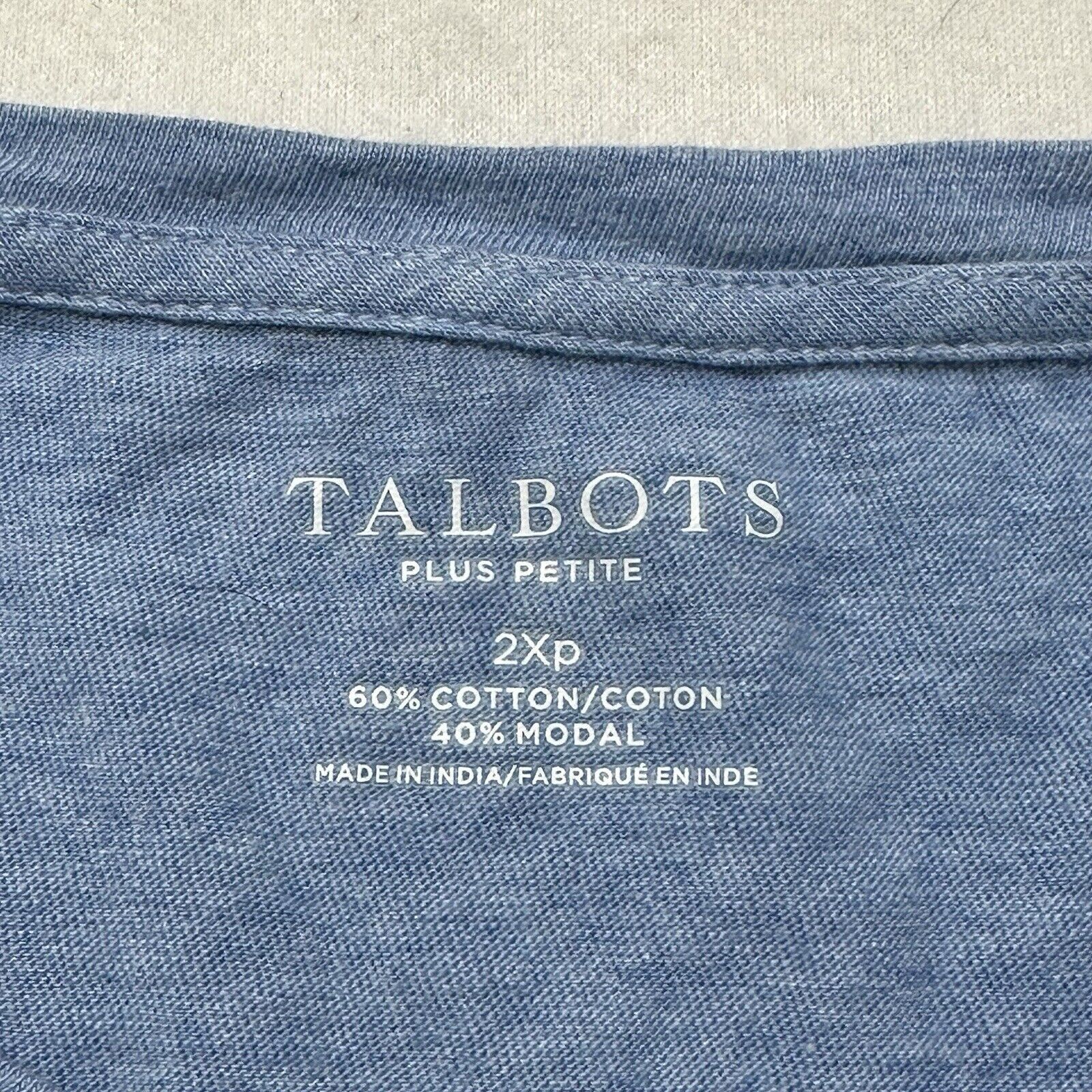 Other Talbots 2XP Blue Floral 3/4 Sleeve T Shirt Embroidered Size XXL / US 16-18 / IT 52-54 - 3 Thumbnail
