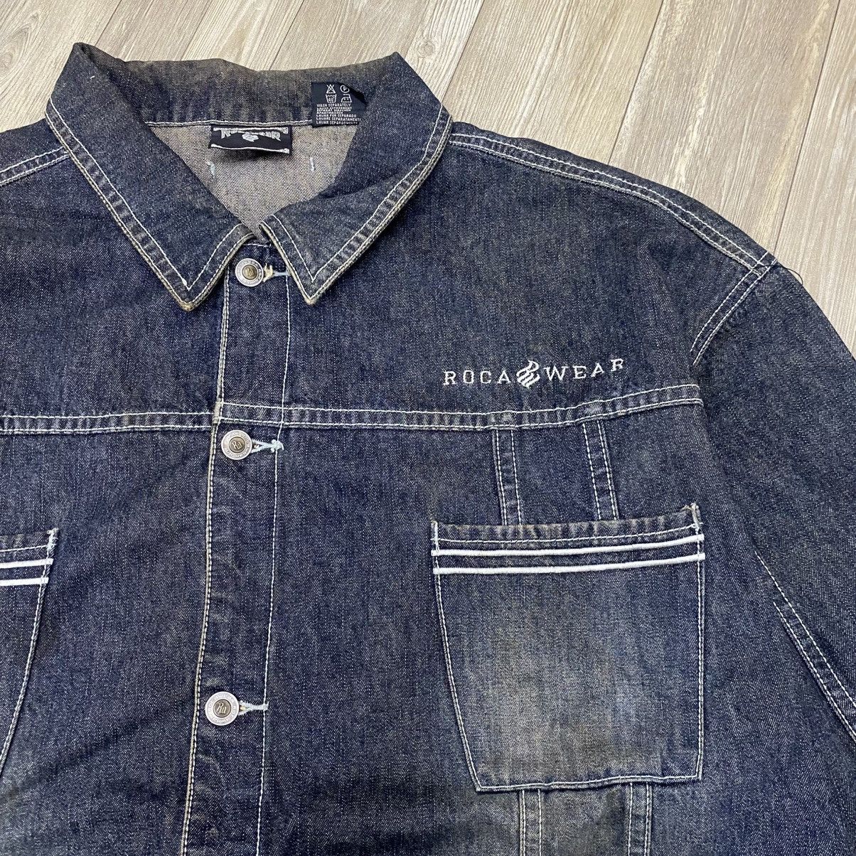 Rocawear × Vintage Rare Vintage Rocawear Jean Jacket Be Visible Demand Respect Size US XXL / EU 58 / 5 - 11 Thumbnail