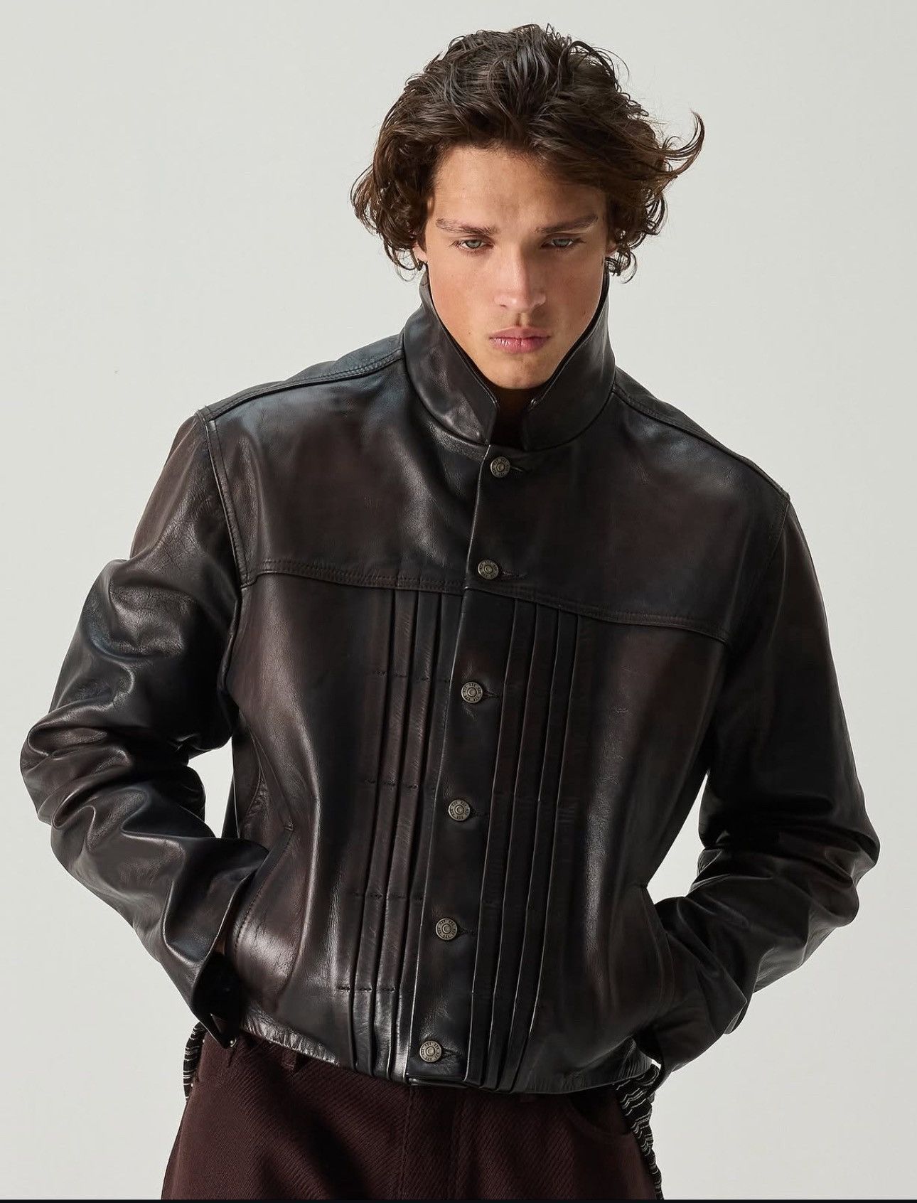 424 TRUCKER RUB OFF LEATHER JACKET Size US L / EU 52-54 / 3 - 4 Thumbnail