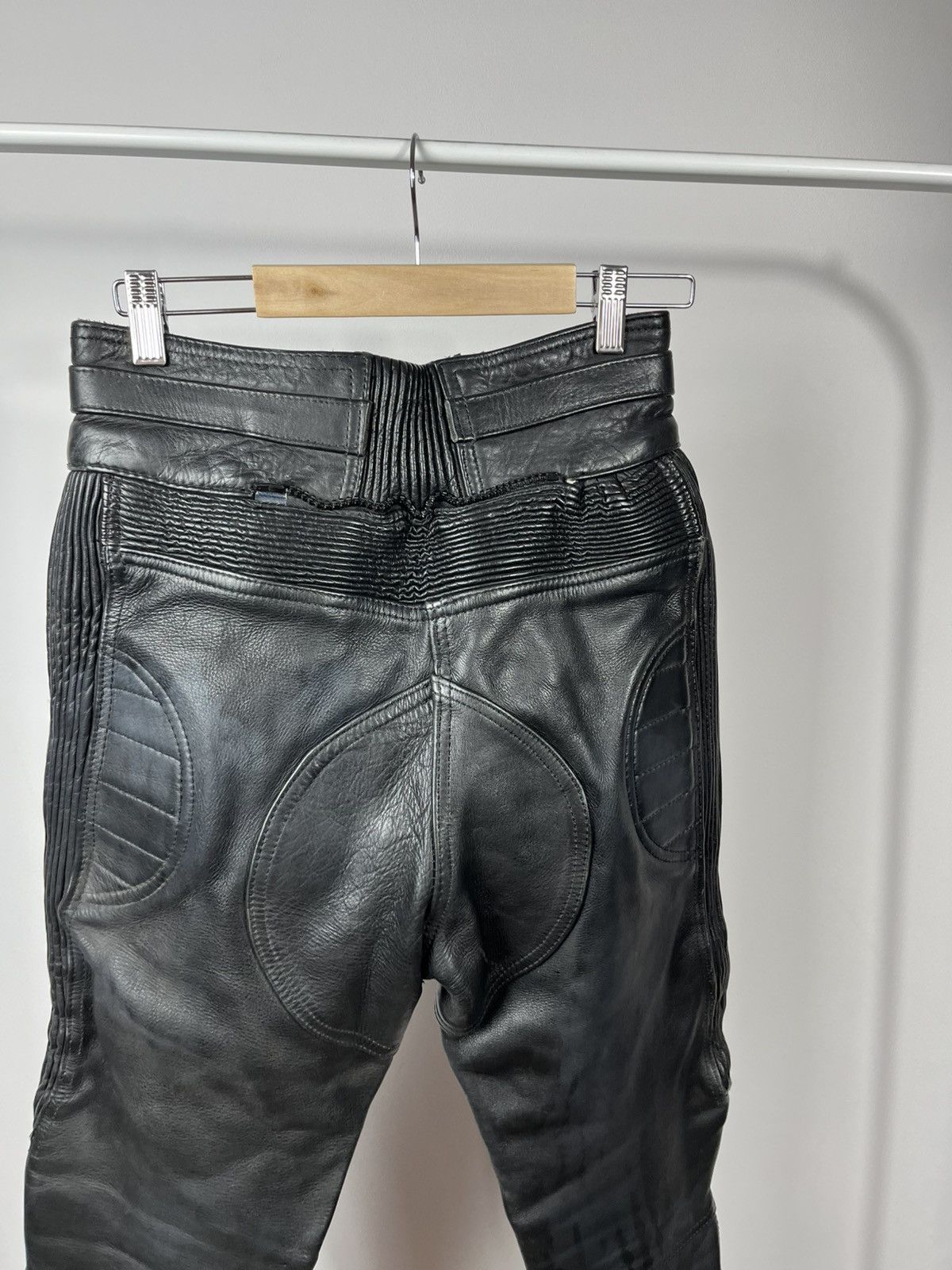 Leather Black Leather Motorcycle Pants Biker Riding Moto Pants Size US 28 / EU 44 - 13 Thumbnail