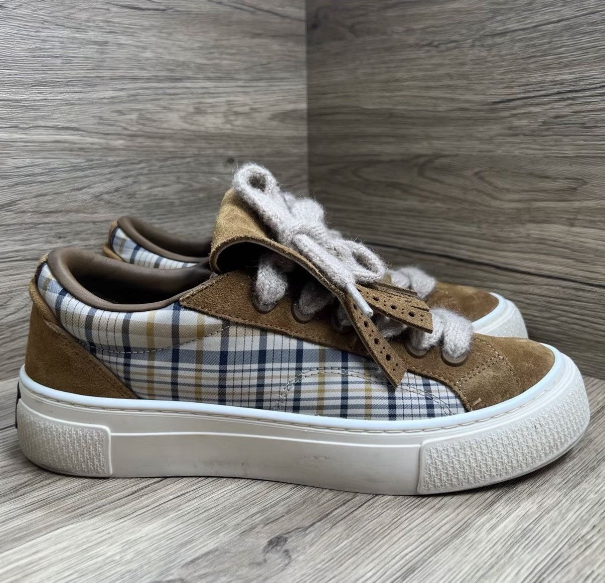 Dior Dior B33 Spin Brown Checkered Biscuit Sneakers J41 Size US 8.5 / EU 41-42 - 3 Thumbnail