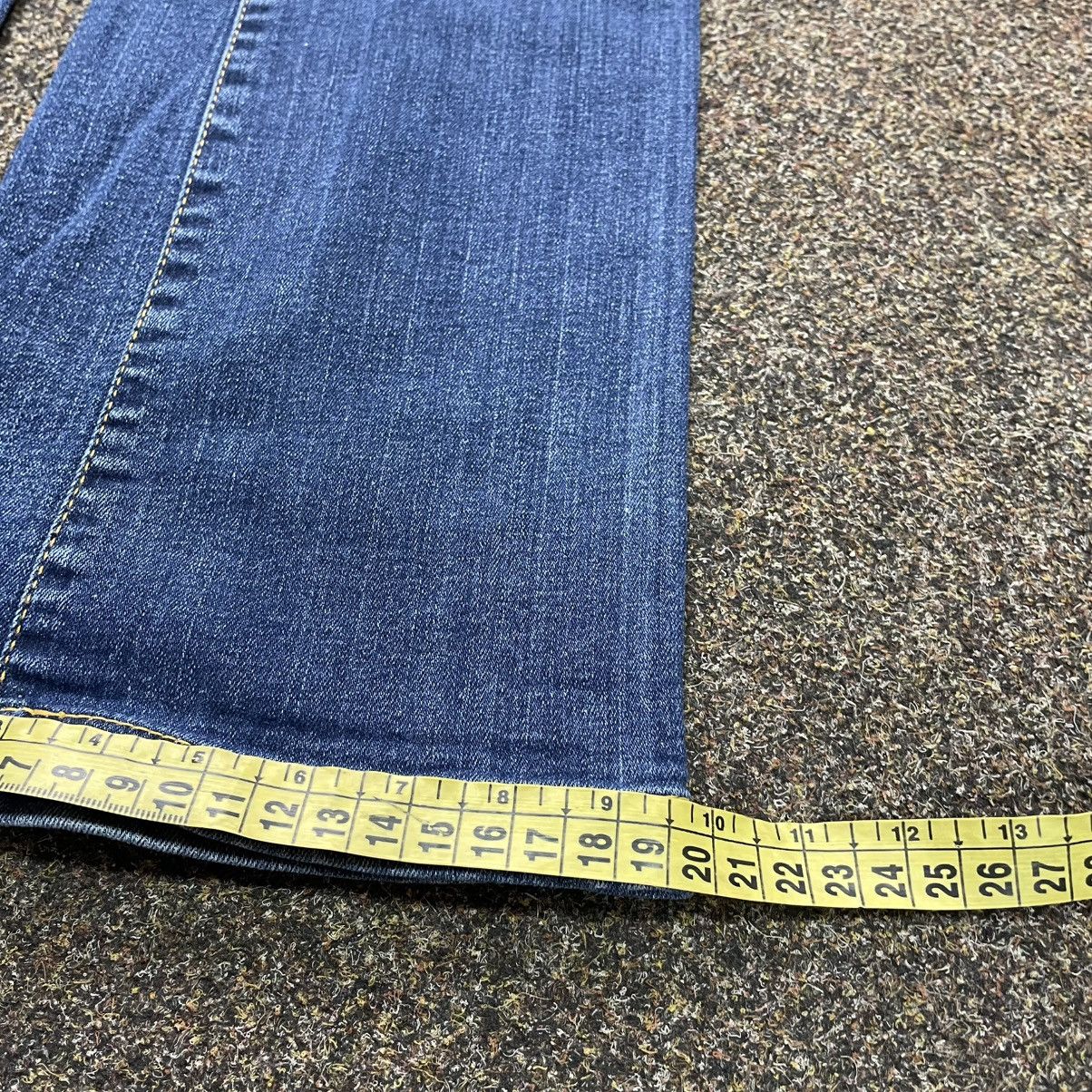 Vintage Y2K Baggy Wide Leg Faded Bootcut Jeans Streetwear Blue Logo Size 32" / US 10 / IT 46 - 8 Thumbnail