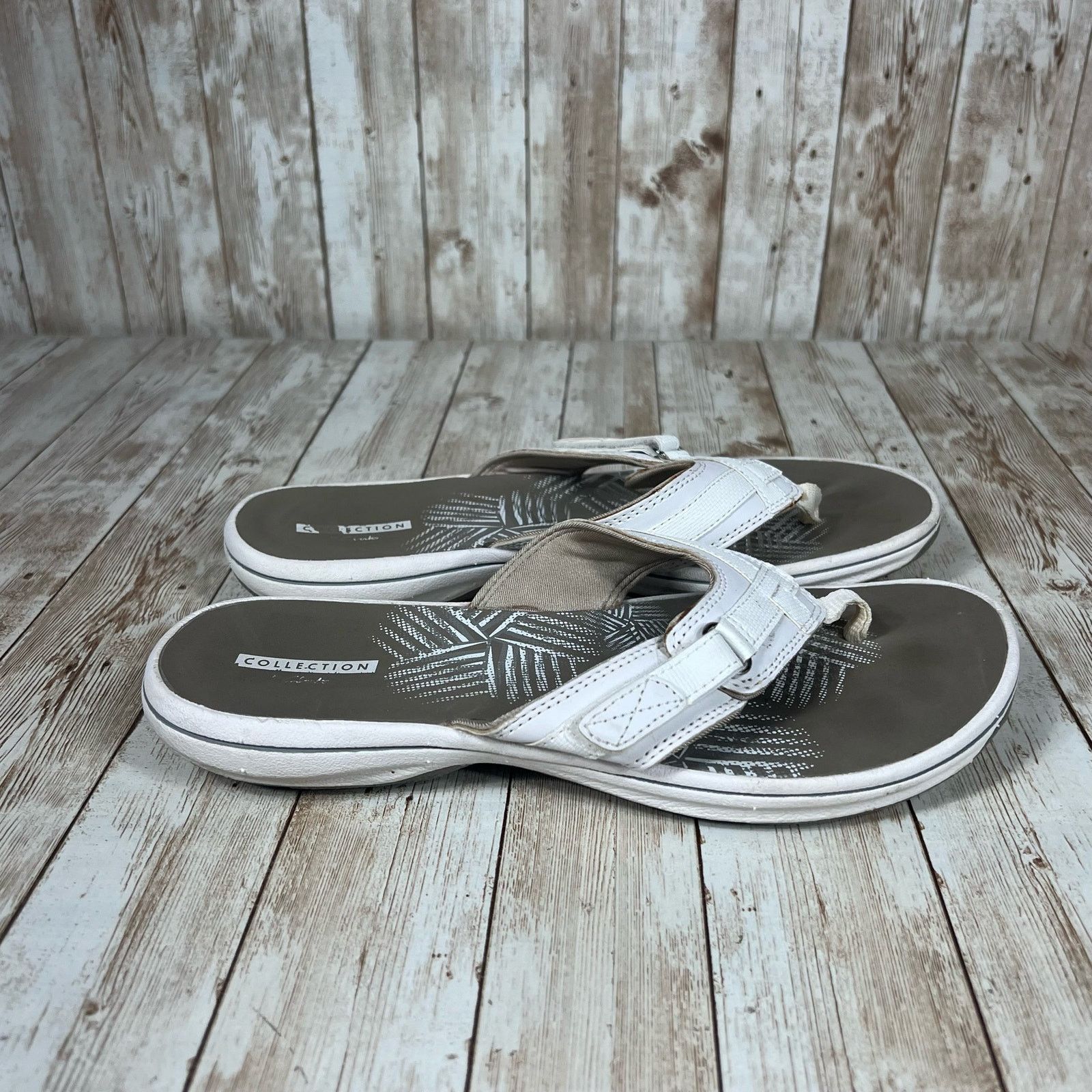 Clarks Clark’s cloudsteppers brinkle sandal white Womens 8 Size US 8 / IT 38 - 1 Thumbnail