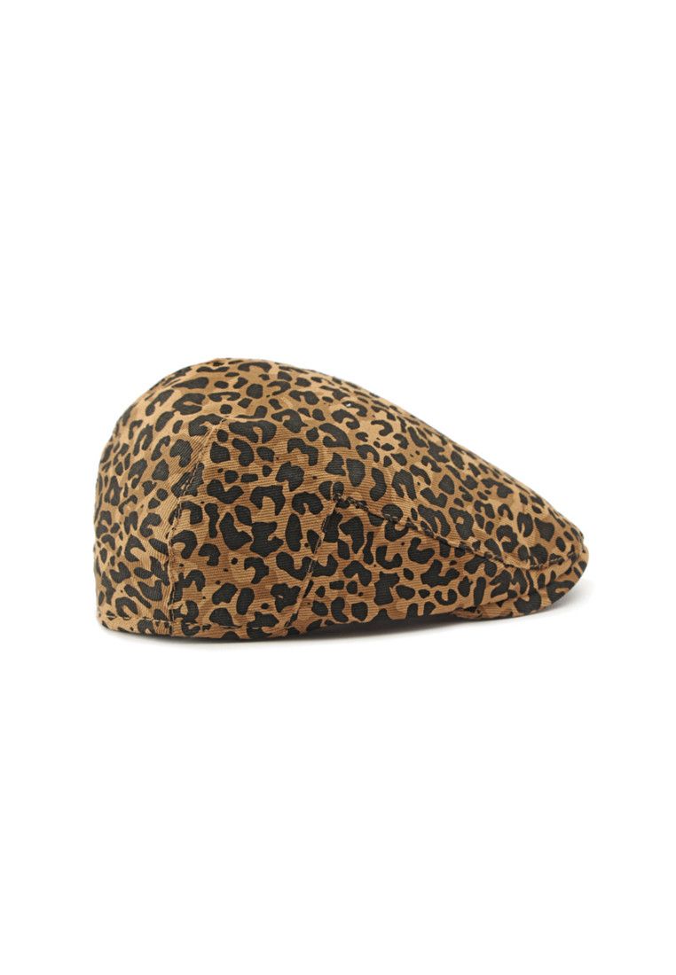 Other Brown Leopard Print Beret Hat Size ONE SIZE - 3 Thumbnail