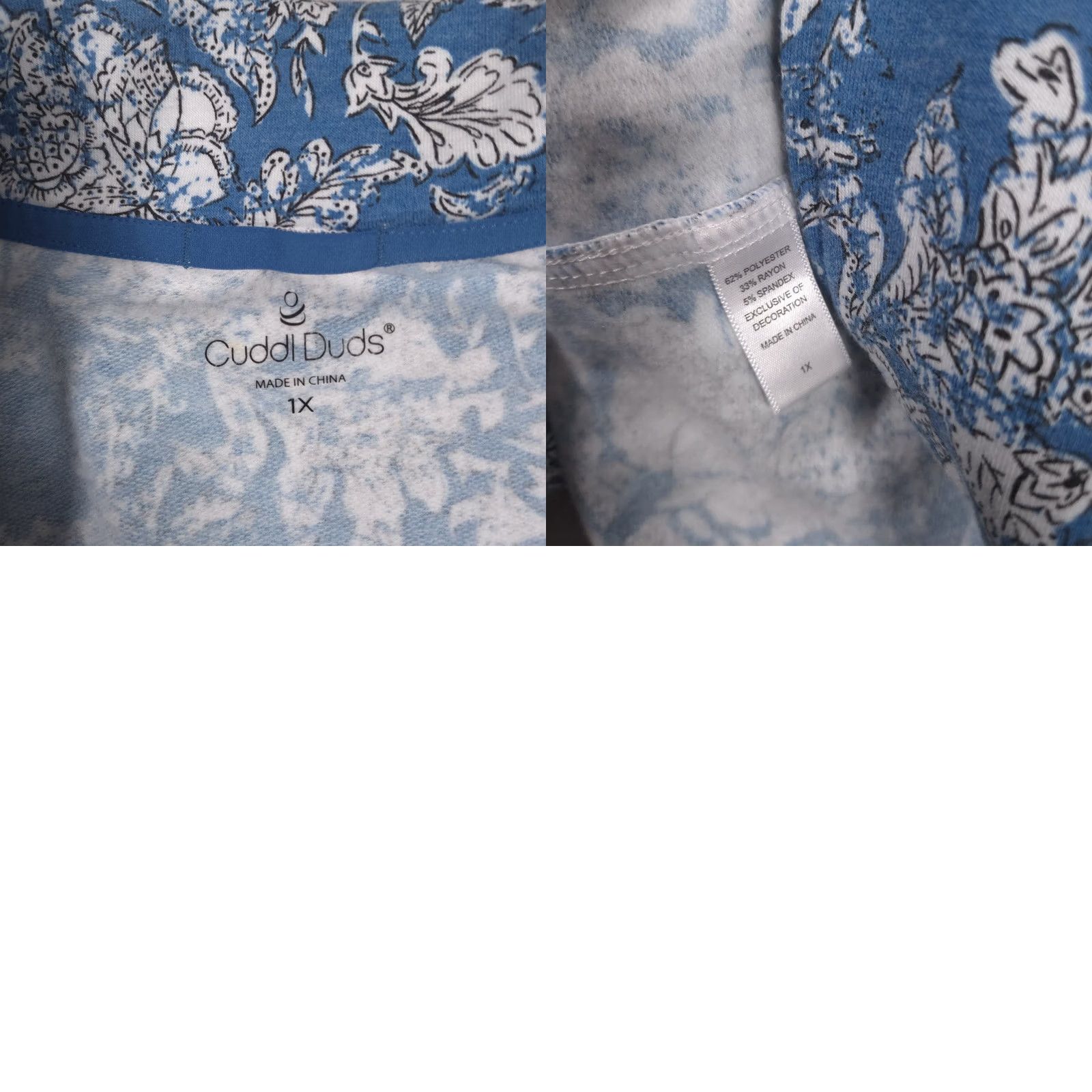 Vintage Cuddl Duds Fleecewear Shacket Womens Plus Size 1X Warm Cardigan Soft 1 Button - Floral Size XL / US 12-14 / IT 48-50 - 9 Thumbnail