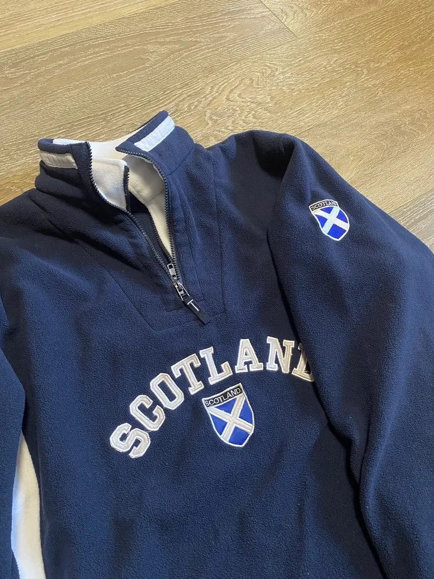Japanese Brand × Vintage Vintage Scotland 1/4 Zip Navy Fleece Sweatshirt Size US L / EU 52-54 / 3 - 14 Thumbnail